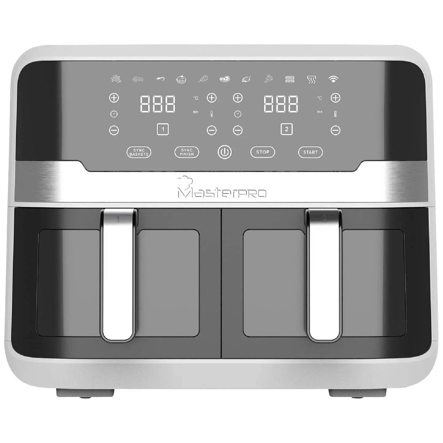 B-Ware Master Pro Heißluftfritteuse Doppelfritteuse Schwarz 2400 W Smart Control Display - 6941849635449