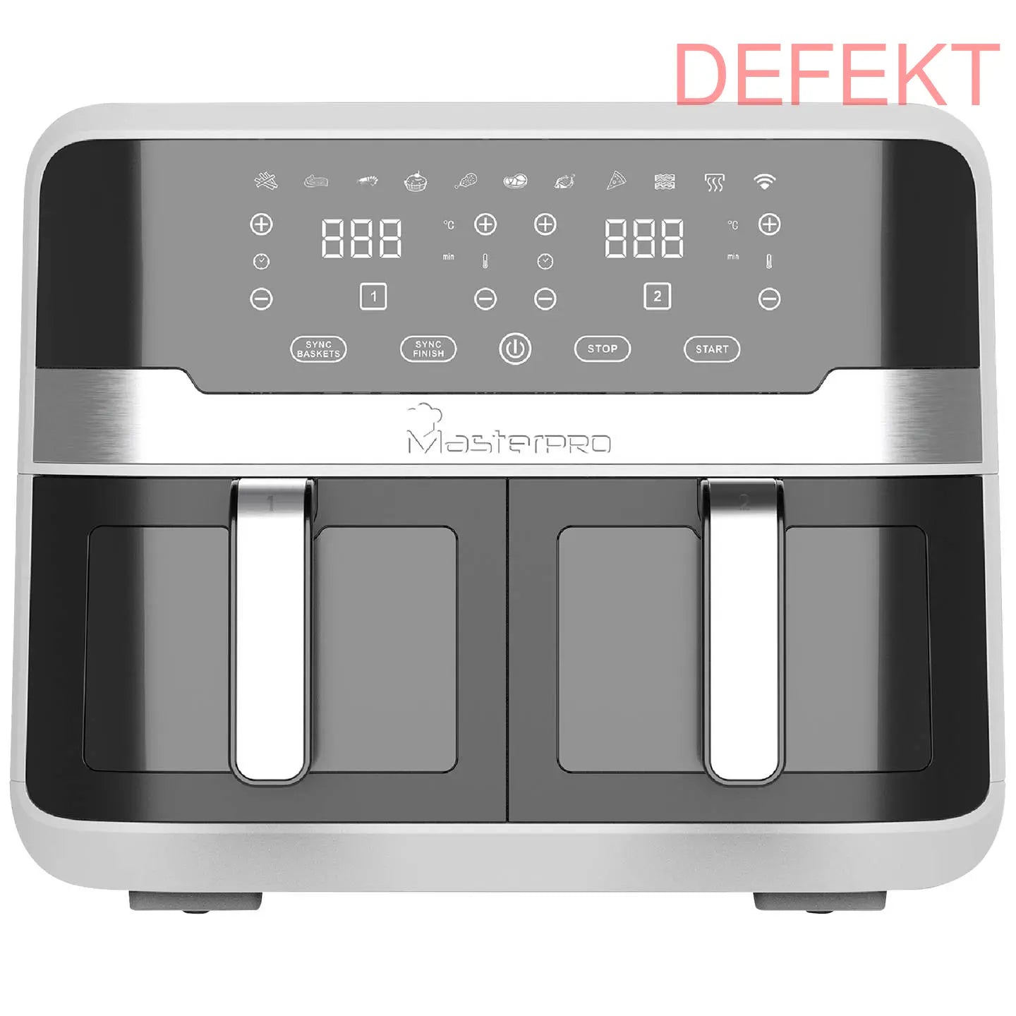 D-Ware Master Pro Heißluftfritteuse Doppelfritteuse Schwarz 2400 W Smart Control Defekt - 6941849635449