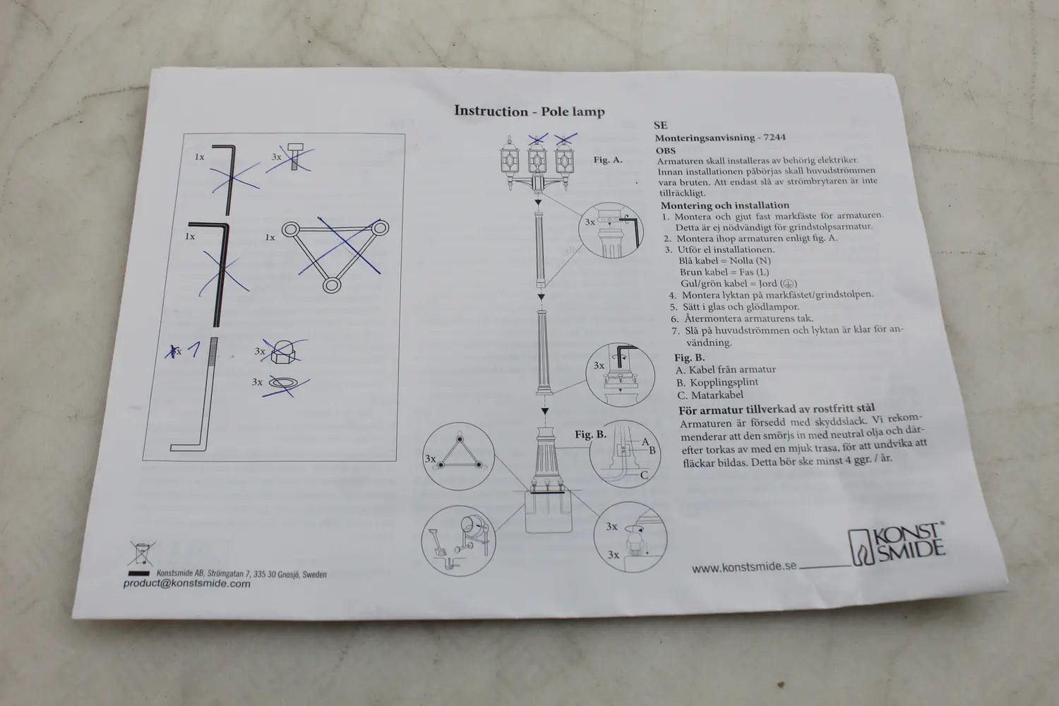 B-Ware Konstsmide 7244 759 Milano Außenleuchte Gartenlicht Siehe Text/Foto - 7318302447595