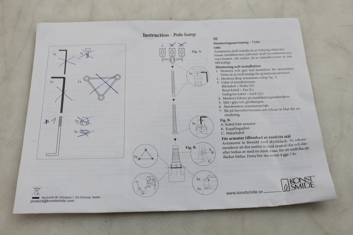B-Ware Konstsmide 7244 759 Milano Außenleuchte Gartenlicht Siehe Text/Foto - 7318302447595