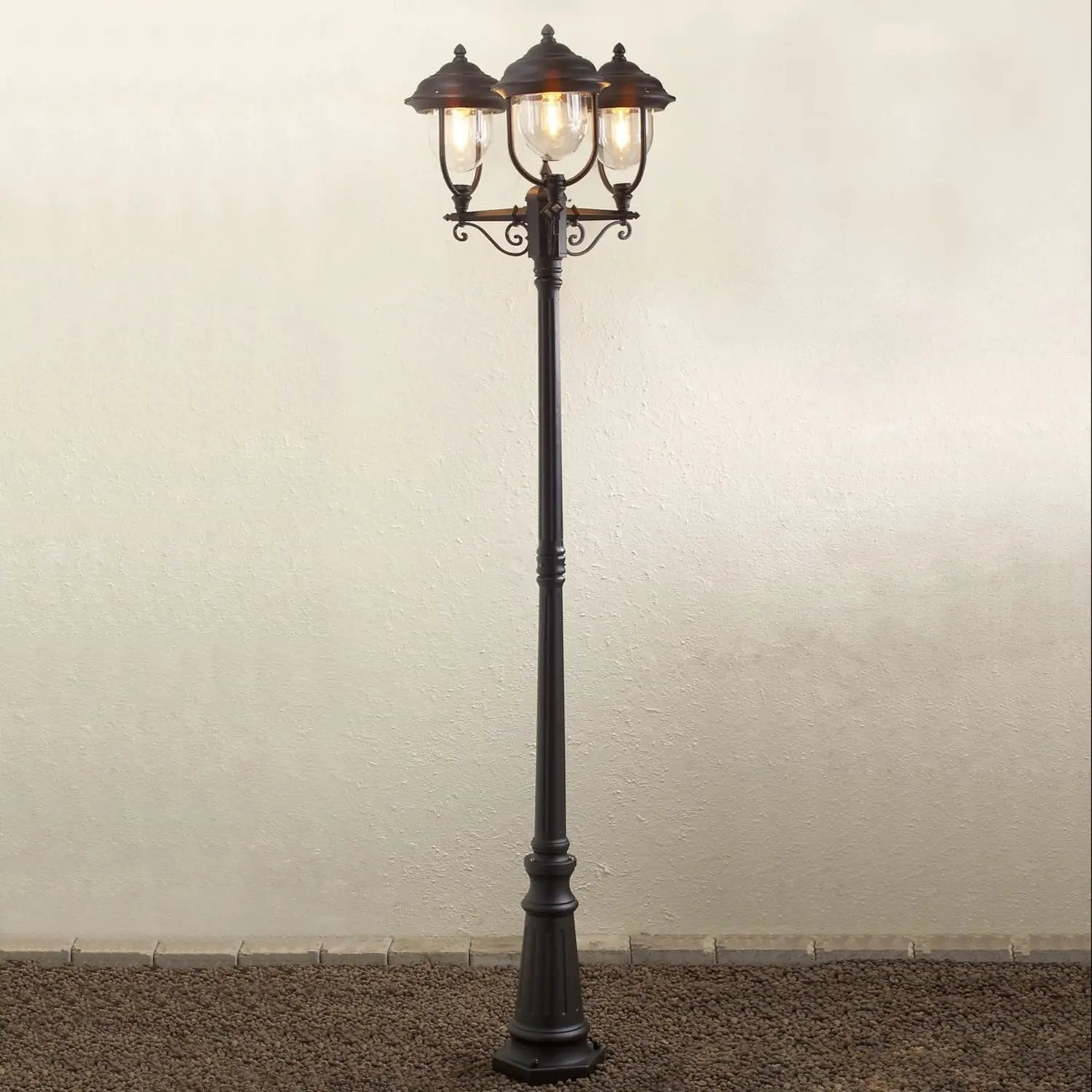 B-Ware Konstsmide Parma Mastleuchte Außenlampe Außenbeleuchtung 3 Flammig Schwarz  - 7318307227758