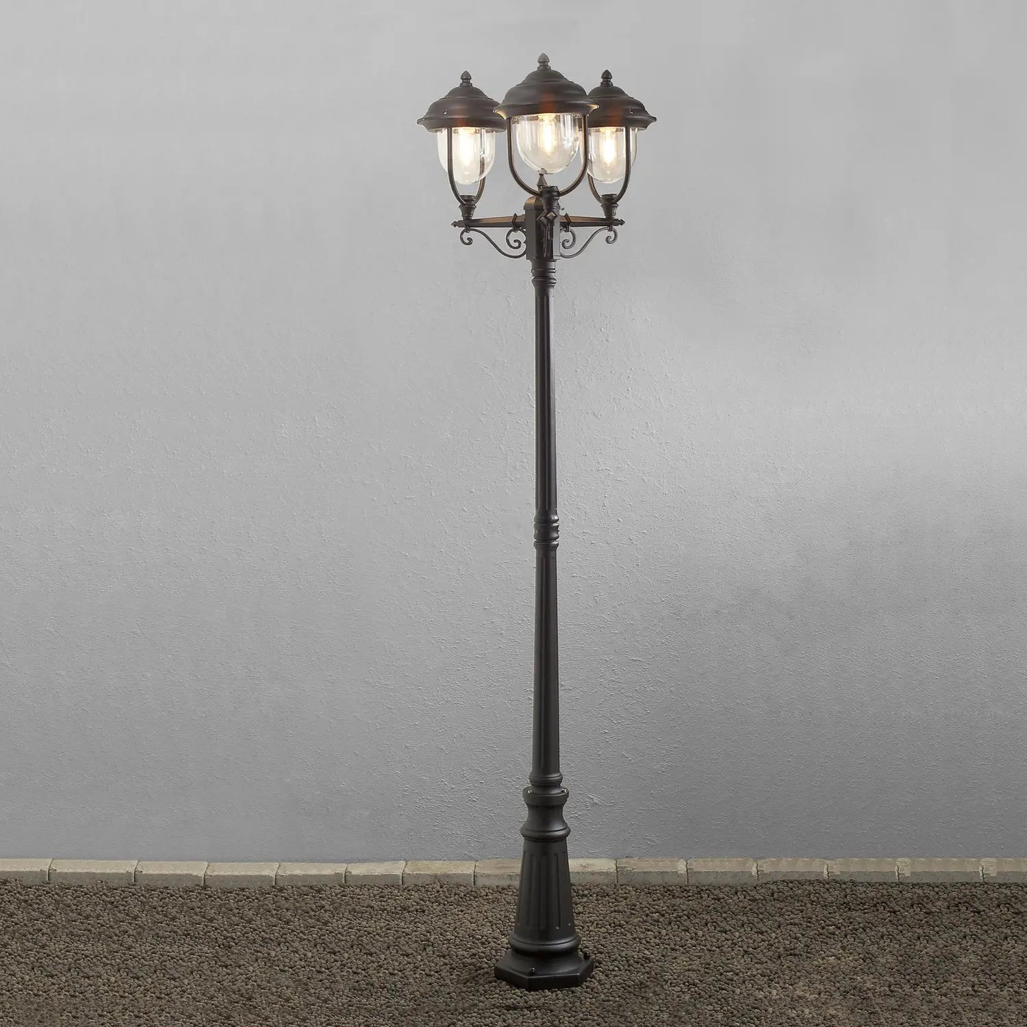 B-Ware Konstsmide Parma Mastleuchte Außenlampe Außenbeleuchtung 3 Flammig Schwarz  - 7318307227758