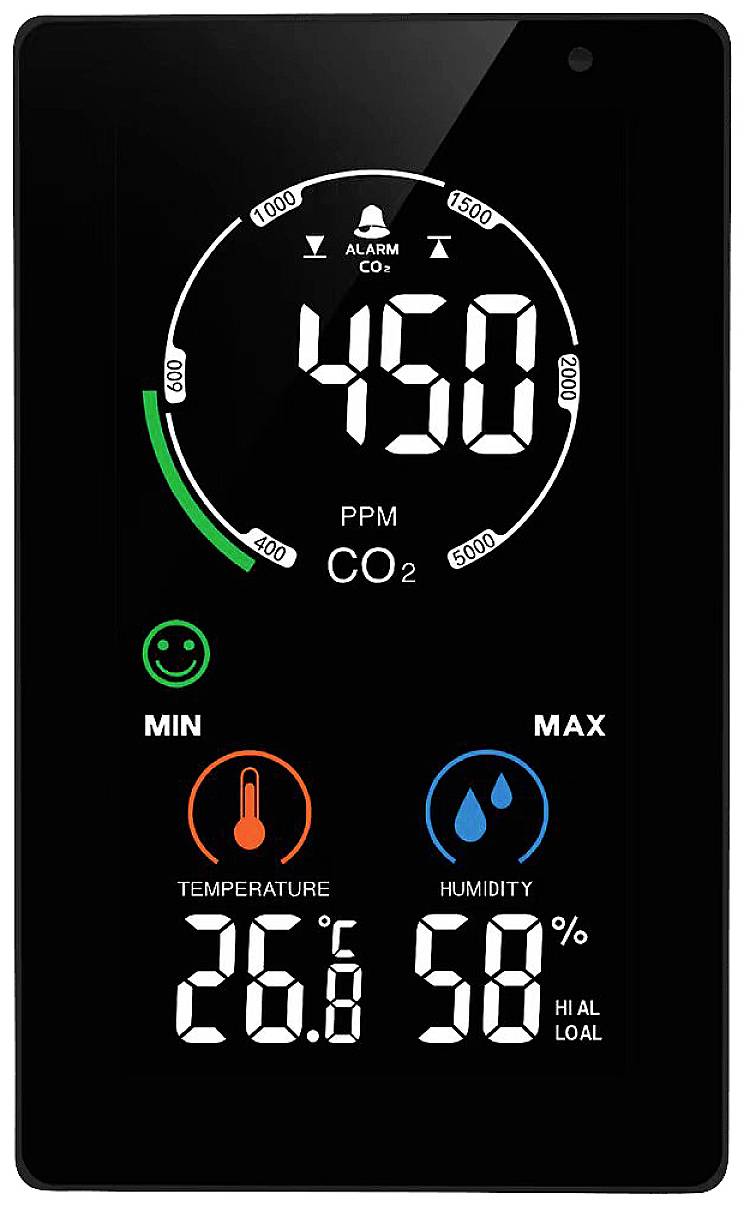 NDIR CO2 Monitor CO2-Anzeige CO2-Messgerät integriertes Thermometer Hygrometer - 4064161211800