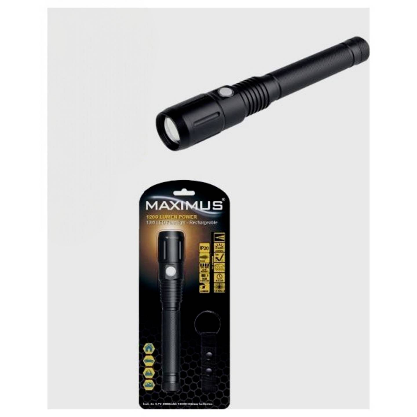 B-Ware Maximus M Fl 006 B Bl H Led Taschenlampe Leuchte Powerbank Blau Usb Gürtelclip - 884620050276