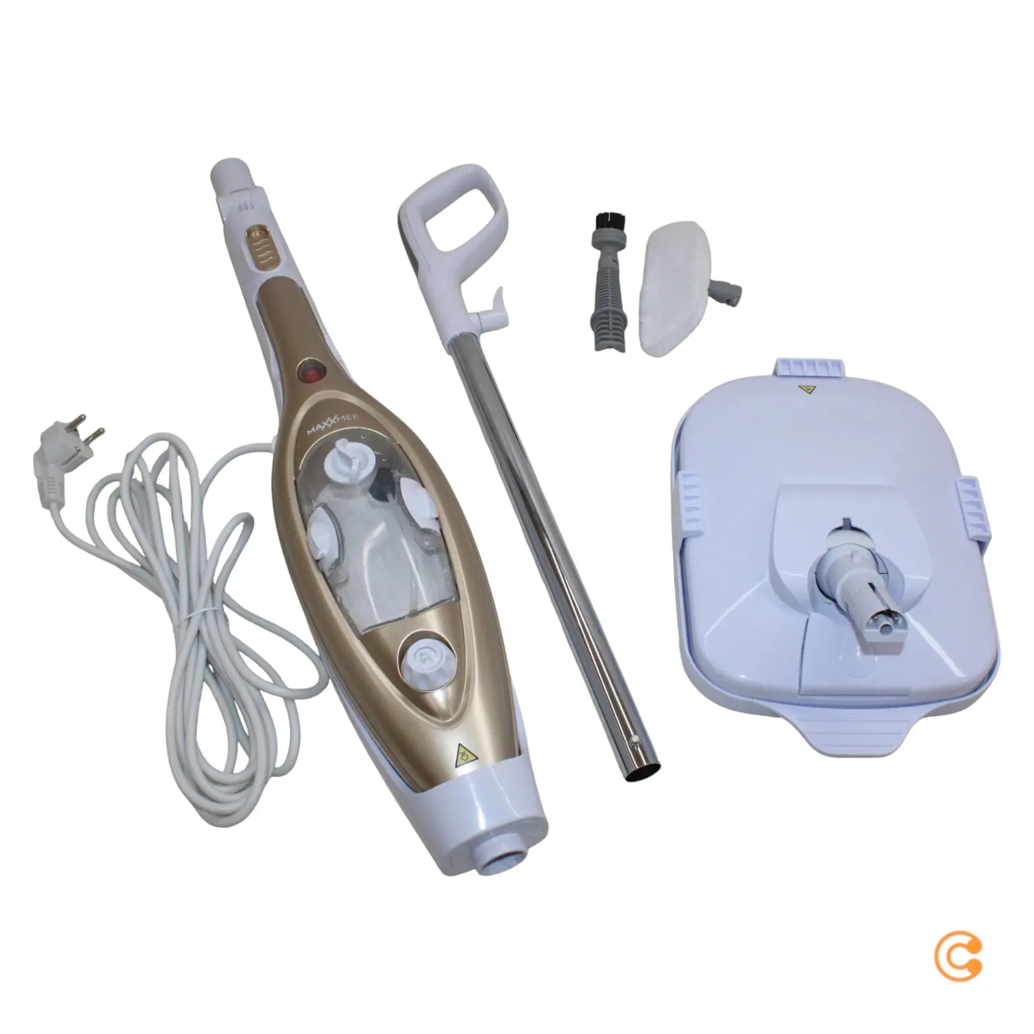B-Ware Maxxmee Dampfbesen Dampfreiniger Vibrationsbesen Bodenreiniger Gold Wassertank - 4052926015893