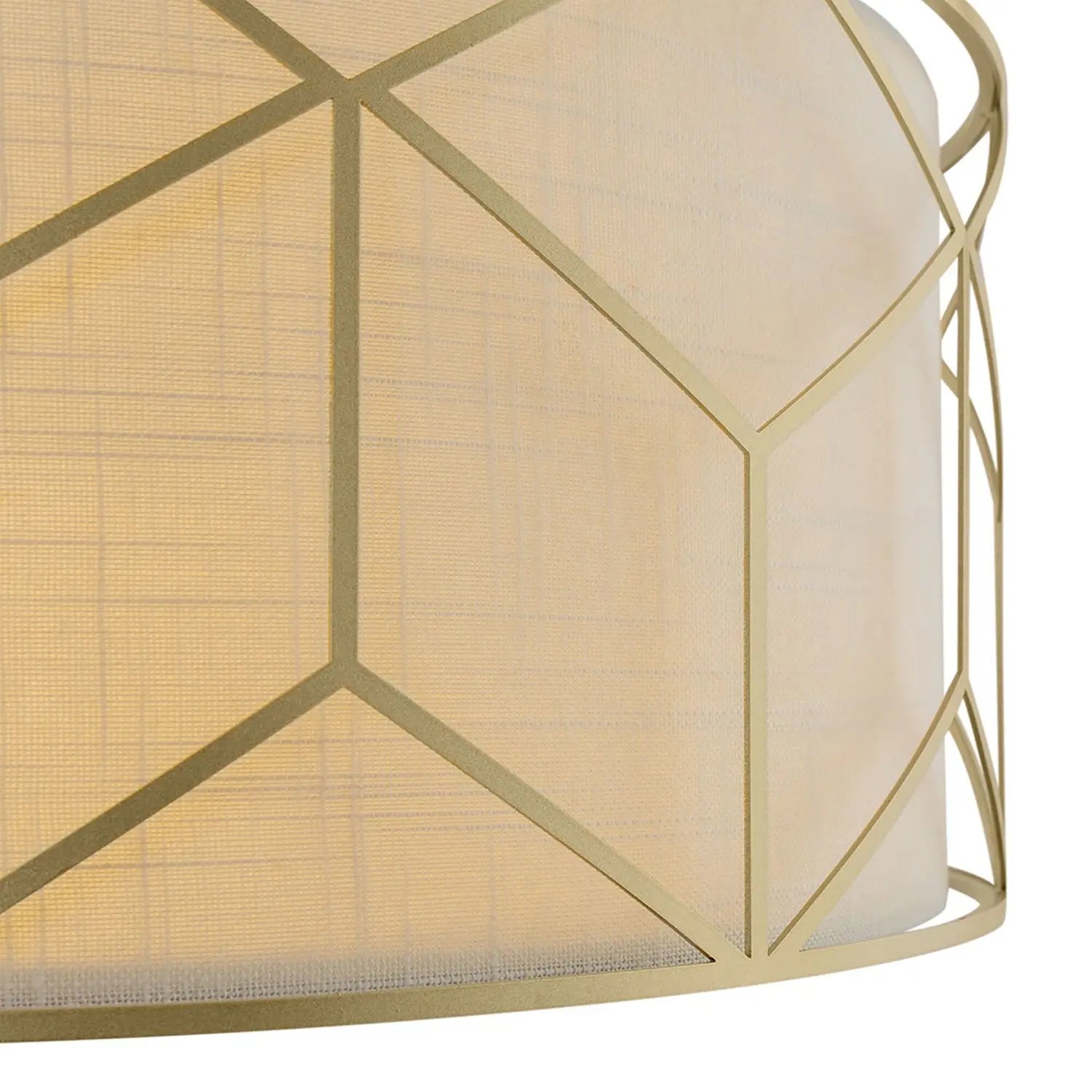 B-Ware Maytoni Hängeleuchte Pendelleuchte Messina Leinen Gold Beige Metall Lampenschirm - 4251110065618