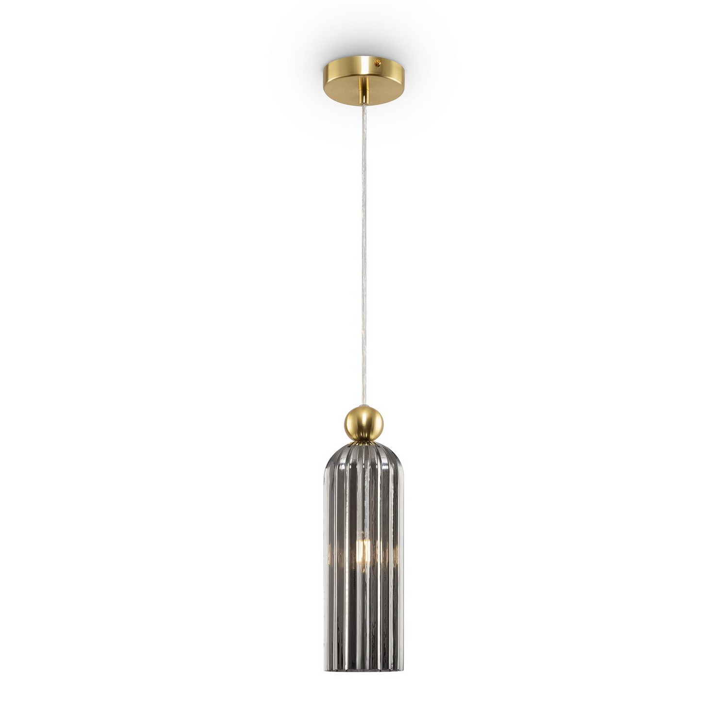 Suspension Maytoni de qualité inférieure, lampe en verre, gris, abat-jour en verre, culot E14, dimmable, en métal