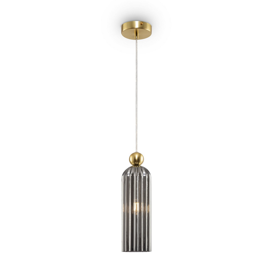 Maytoni Hängeleuchte Pendelleuchte Glaslampe Grau Glasschirm E14 Dimmbar Metall B-Ware - 4251110031675