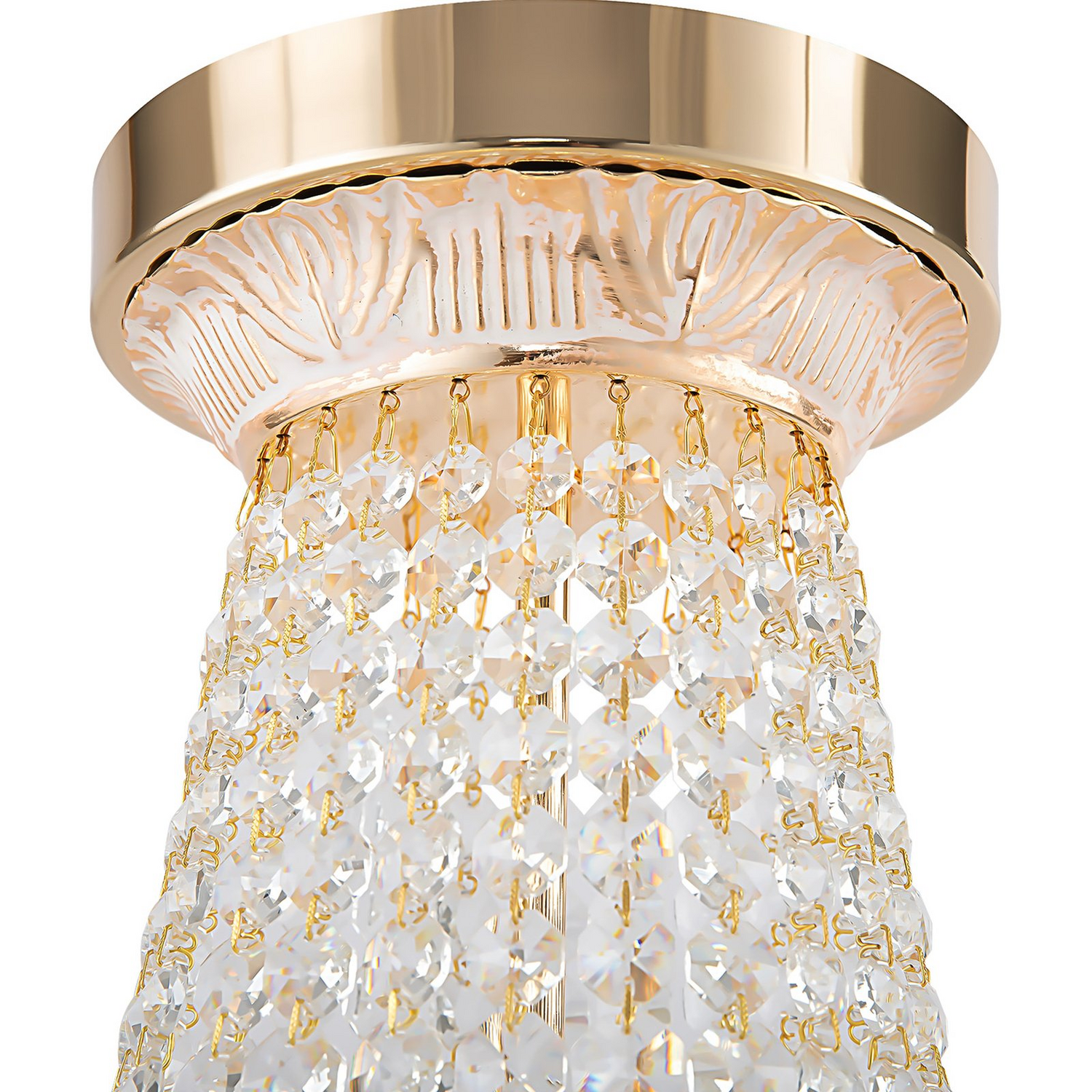 B-Ware Maytoni Kronleuchter Hängelampe Kristalllampe Bella Goldfarben Kristall ø 50 Cm - 4260361980519