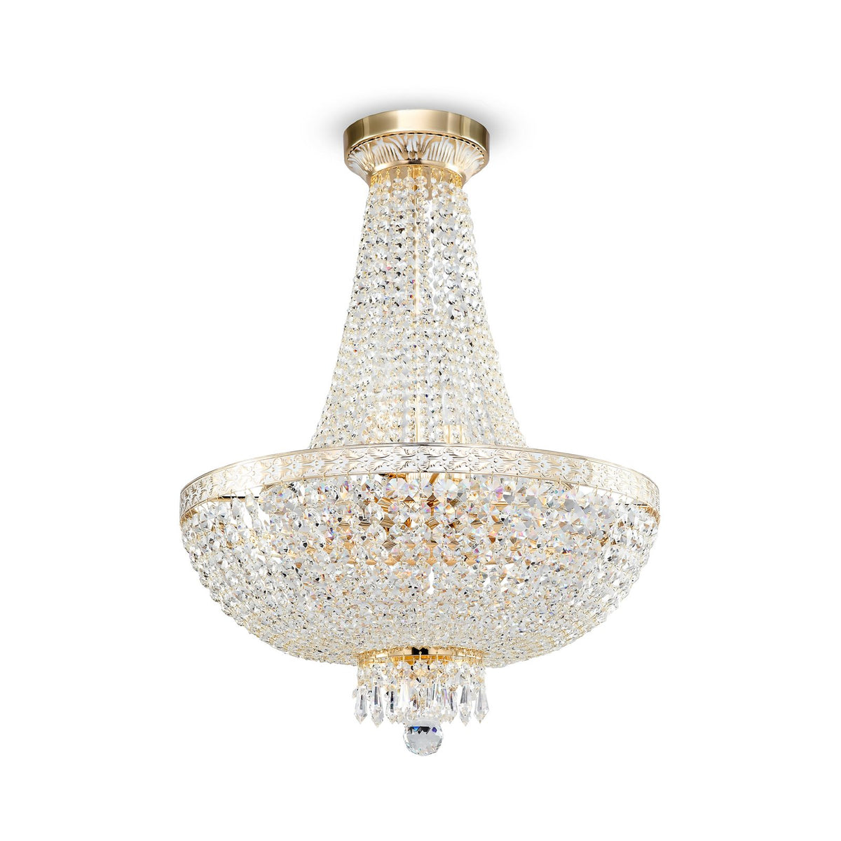 Maytoni Kronleuchter Hängelampe Kristalllampe Bella goldfarben Kristall Ø 50 cm - 4260361980519