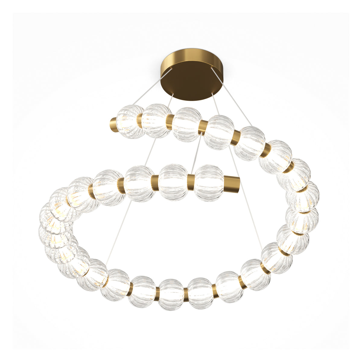 Maytoni Hängeleuchte Pendelleuchte LED Amulet Glas Transparent Gold Warmweiß - 4099776087243