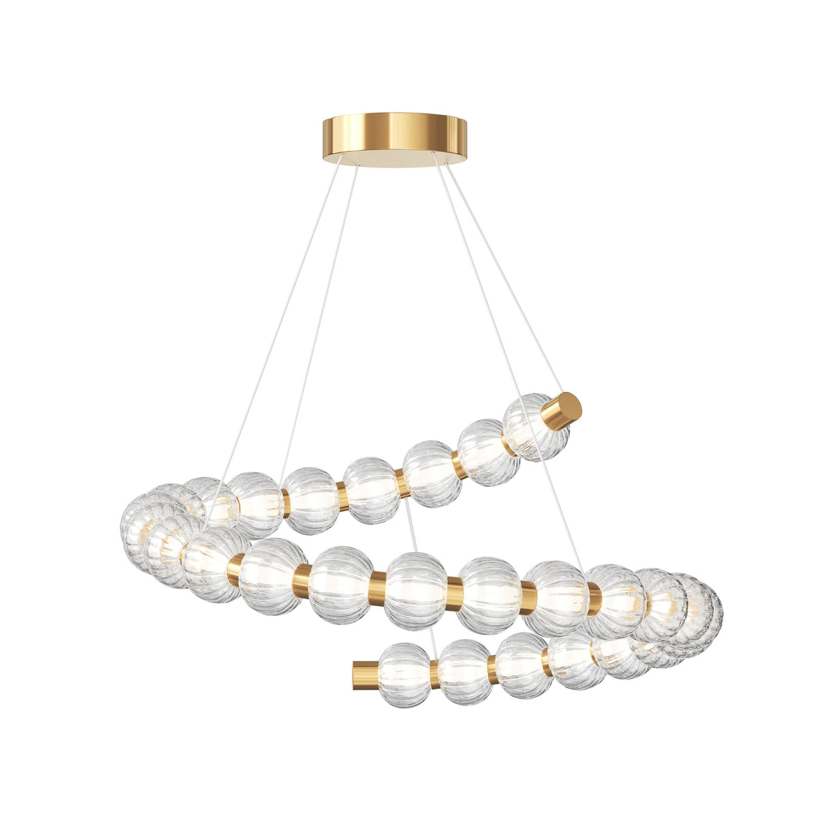 Maytoni Hängeleuchte Pendelleuchte LED Amulet Glas Transparent Gold Warmweiß - 4099776087243