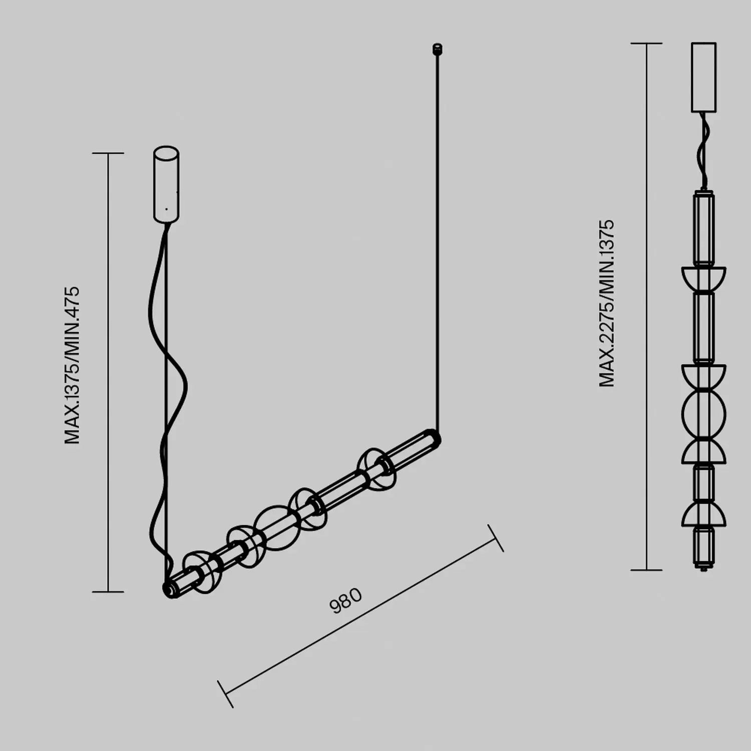 B-Ware Maytoni Pendelleuchte Hängeleuchte Led Cosmo Glas Metall Weiß Gold 98 Cm 3000 K - 4099776067580
