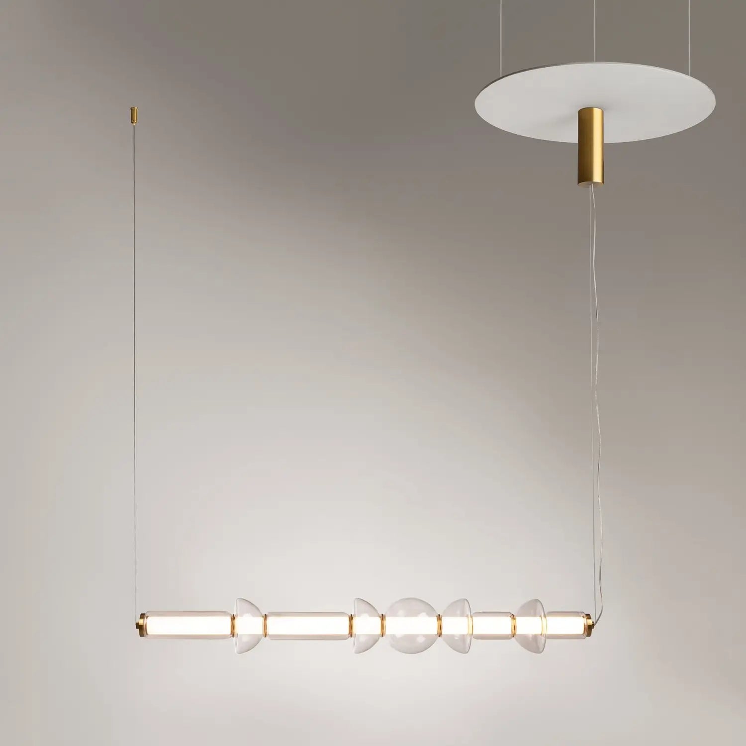B-Ware Maytoni Pendelleuchte Hängeleuchte Led Cosmo Glas Metall Weiß Gold 98 Cm 3000 K - 4099776067580