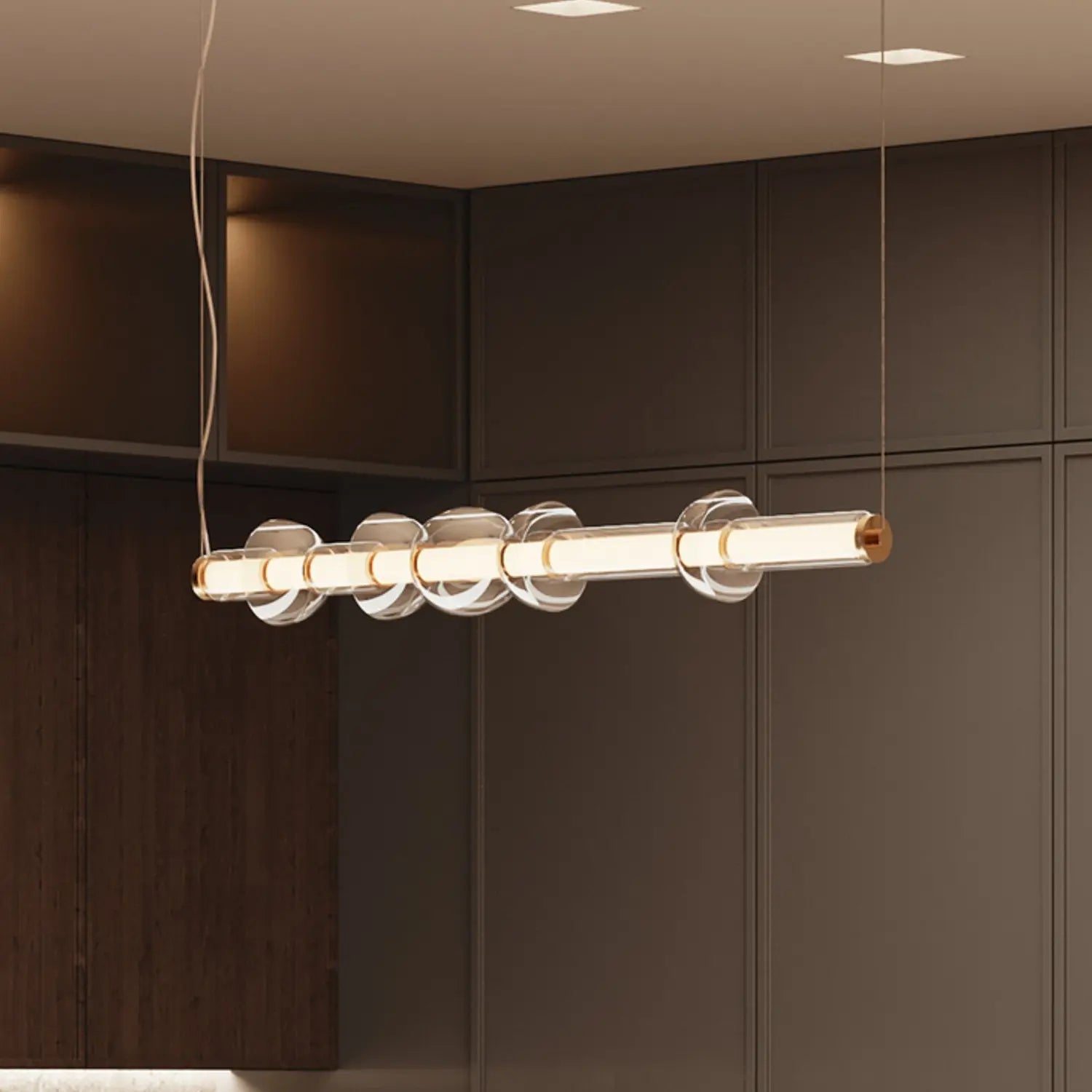 B-Ware Maytoni Pendelleuchte Hängeleuchte Led Cosmo Glas Metall Weiß Gold 98 Cm 3000 K - 4099776067580