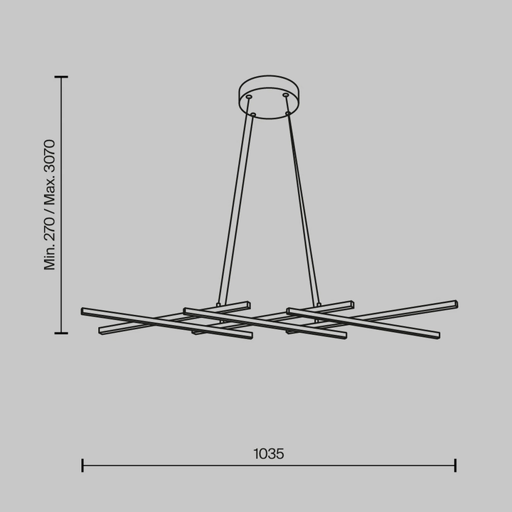 Maytoni Led Hängeleuchte Halo Messingfarben Länge 103,5 Cm Deckenlampe Lampe B-Ware
