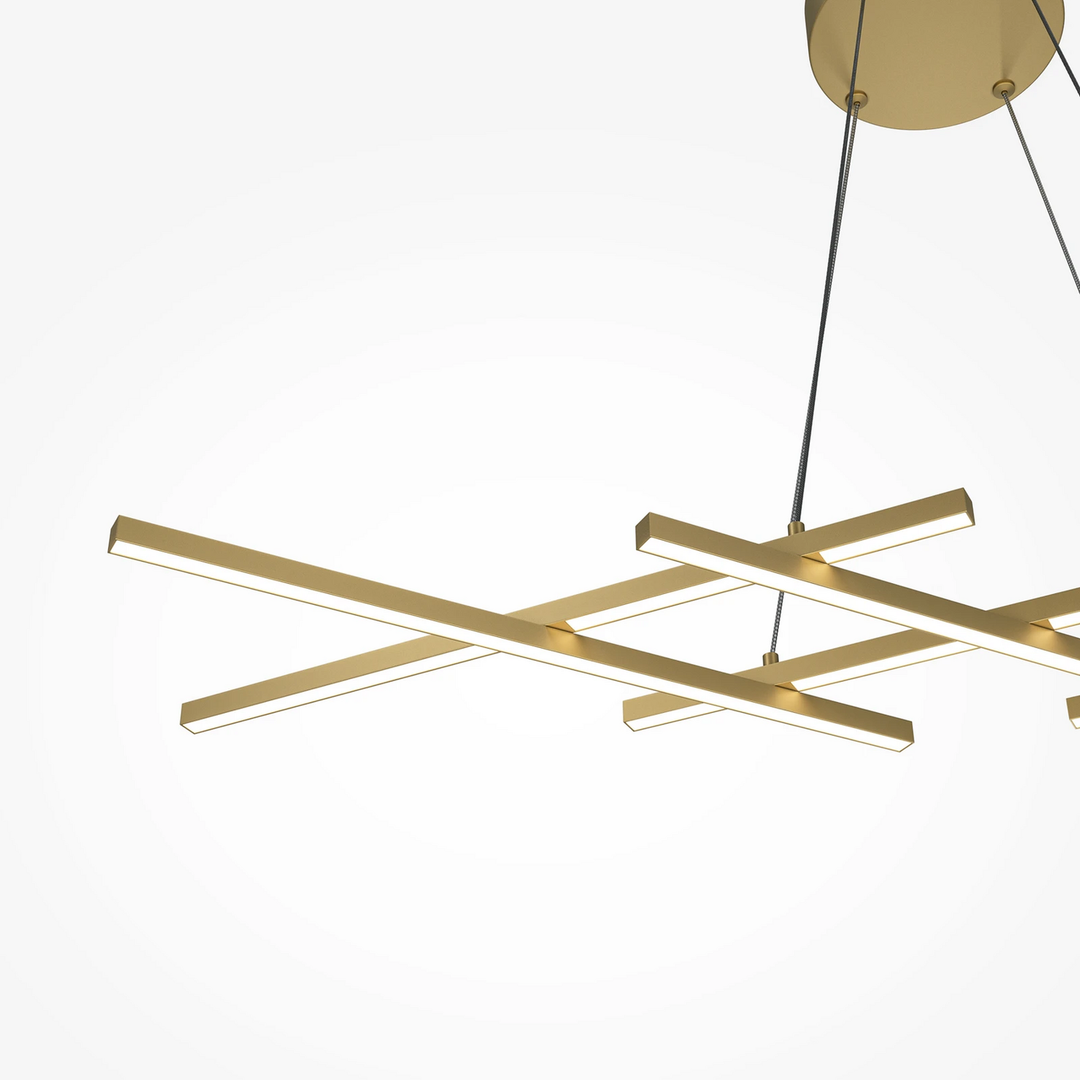 Maytoni Led Hängeleuchte Halo Messingfarben Länge 103,5 Cm Deckenlampe Lampe B-Ware