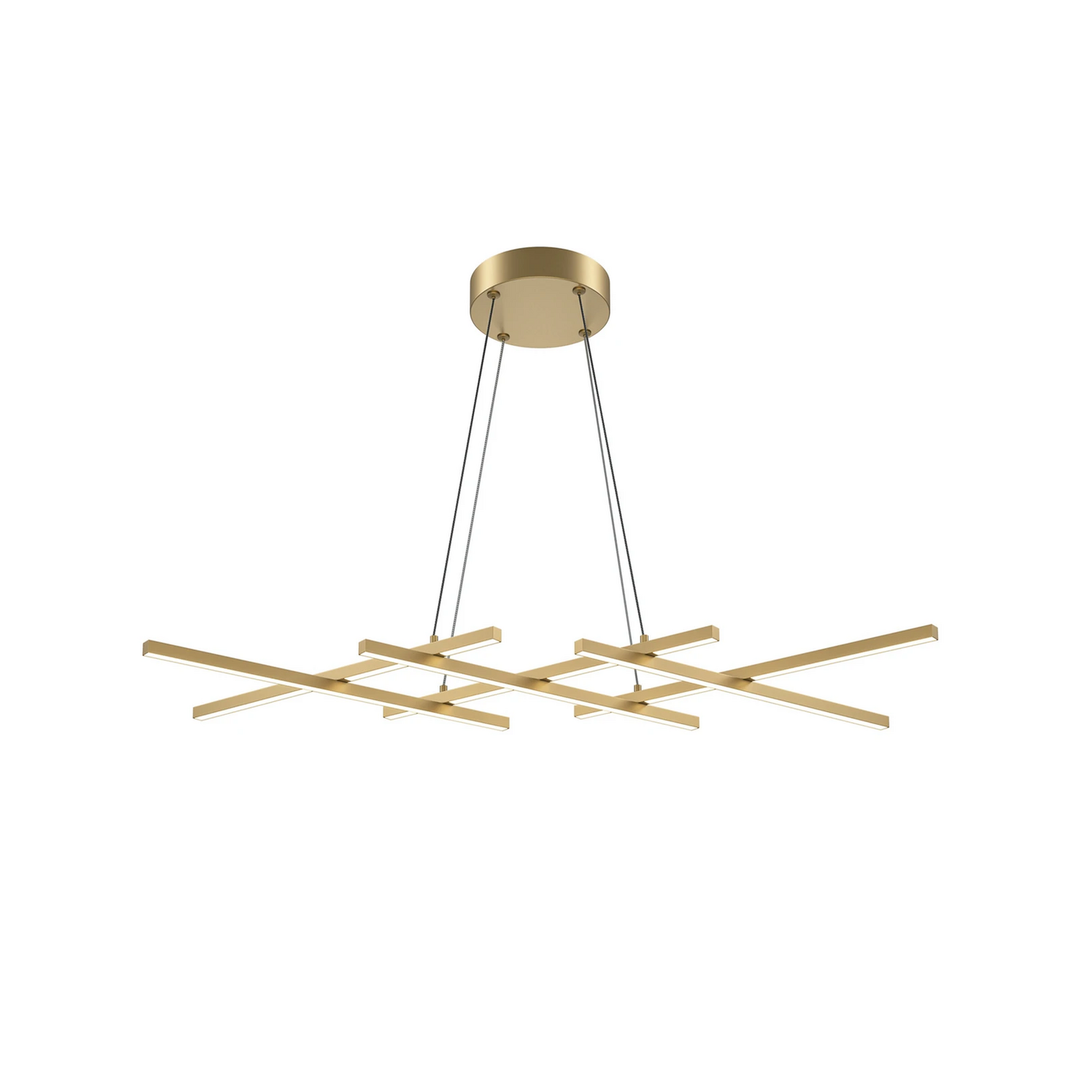 Maytoni Led Hängeleuchte Halo Messingfarben Länge 103,5 Cm Deckenlampe Lampe B-Ware