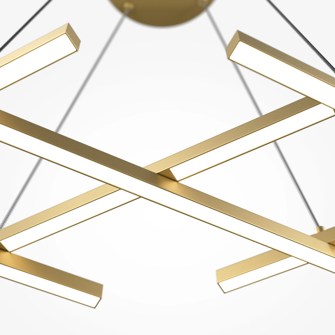 Maytoni Led Hängeleuchte Halo Messingfarben Länge 103,5 Cm Deckenlampe Lampe B-Ware