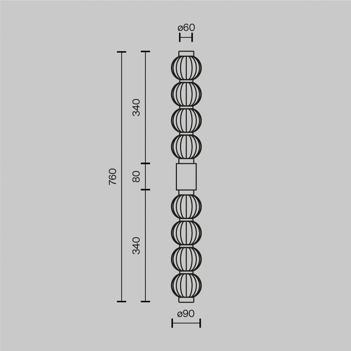 Maytoni LED Wandleuchte Leuchte Amulet linear 76 cm klar gold Beleuchtung - 4099776087281