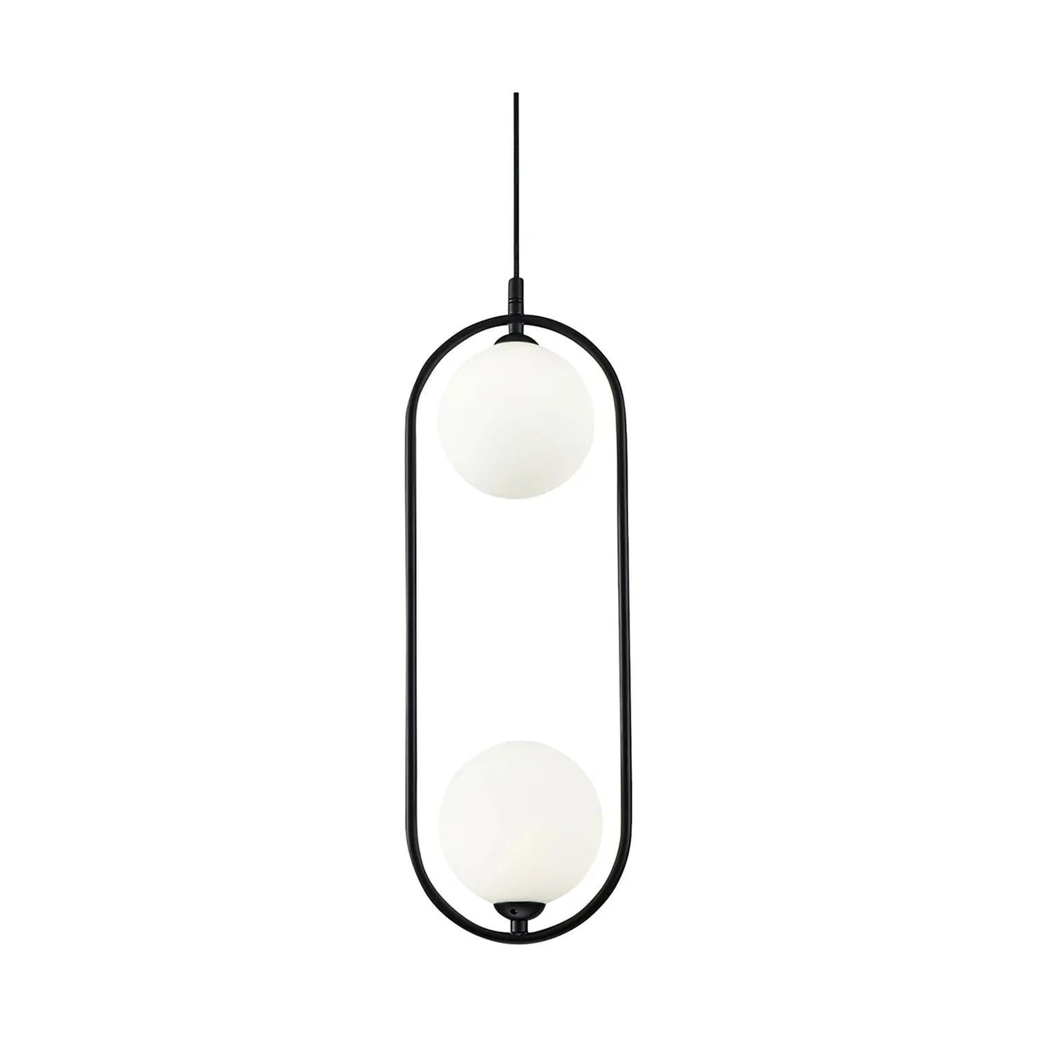 B-Ware Maytoni Hängeleuchte Pendelleuchte Ring Schwarz Glaslampe 2 Flammig G9 Led 48 Cm - 4251110085968