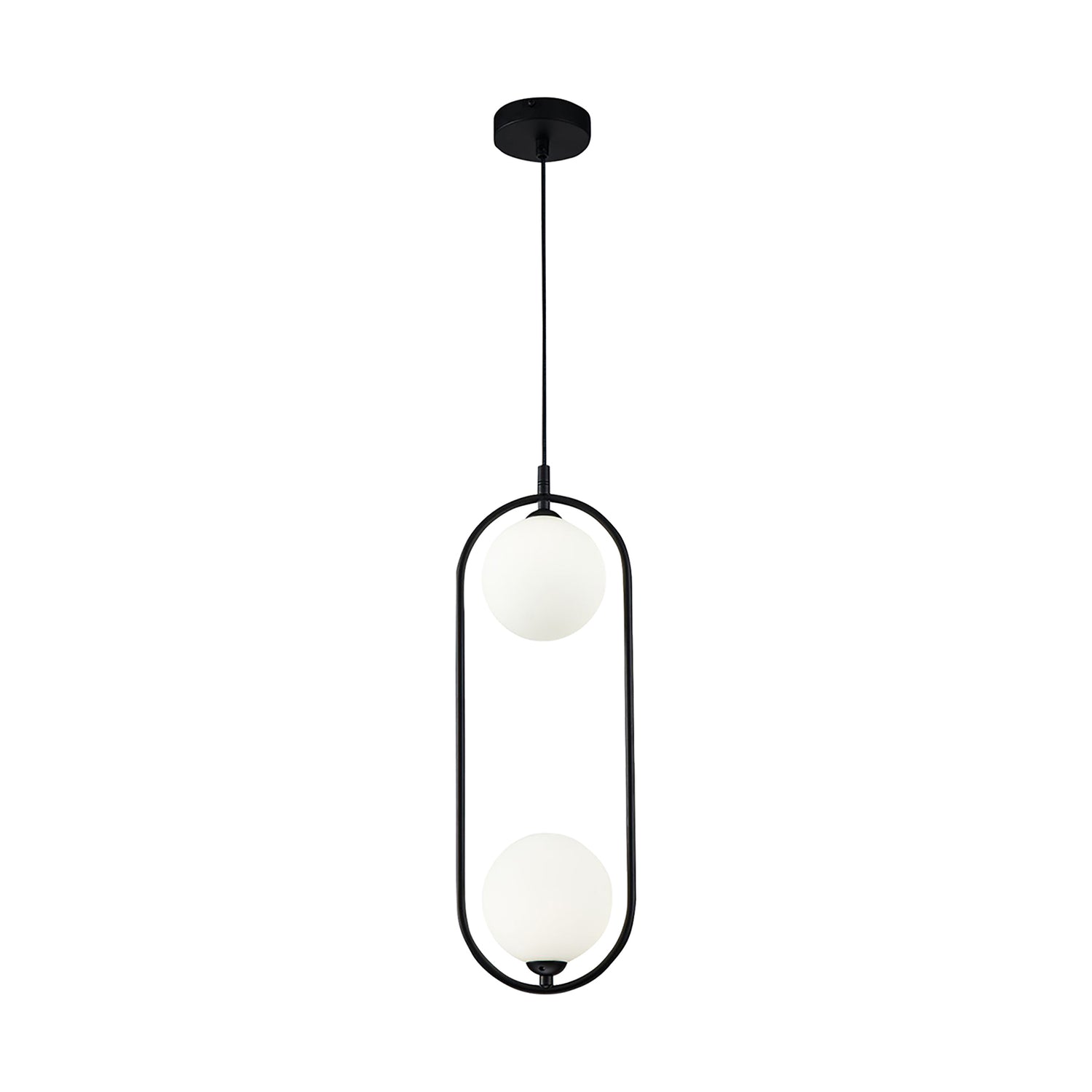 B-Ware Maytoni Hängeleuchte Pendelleuchte Ring Schwarz Glaslampe 2 Flammig G9 Led 48 Cm - 4251110085968