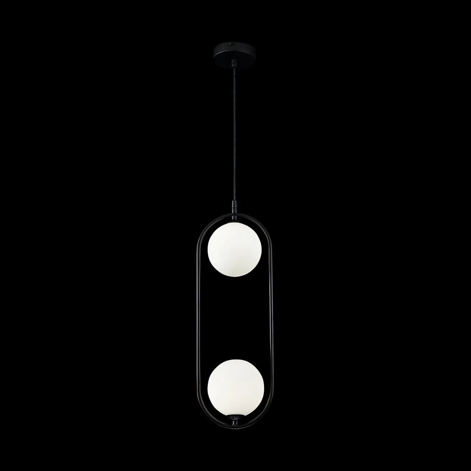 B-Ware Maytoni Hängeleuchte Pendelleuchte Ring Schwarz Glaslampe 2 Flammig G9 Led 48 Cm - 4251110085968