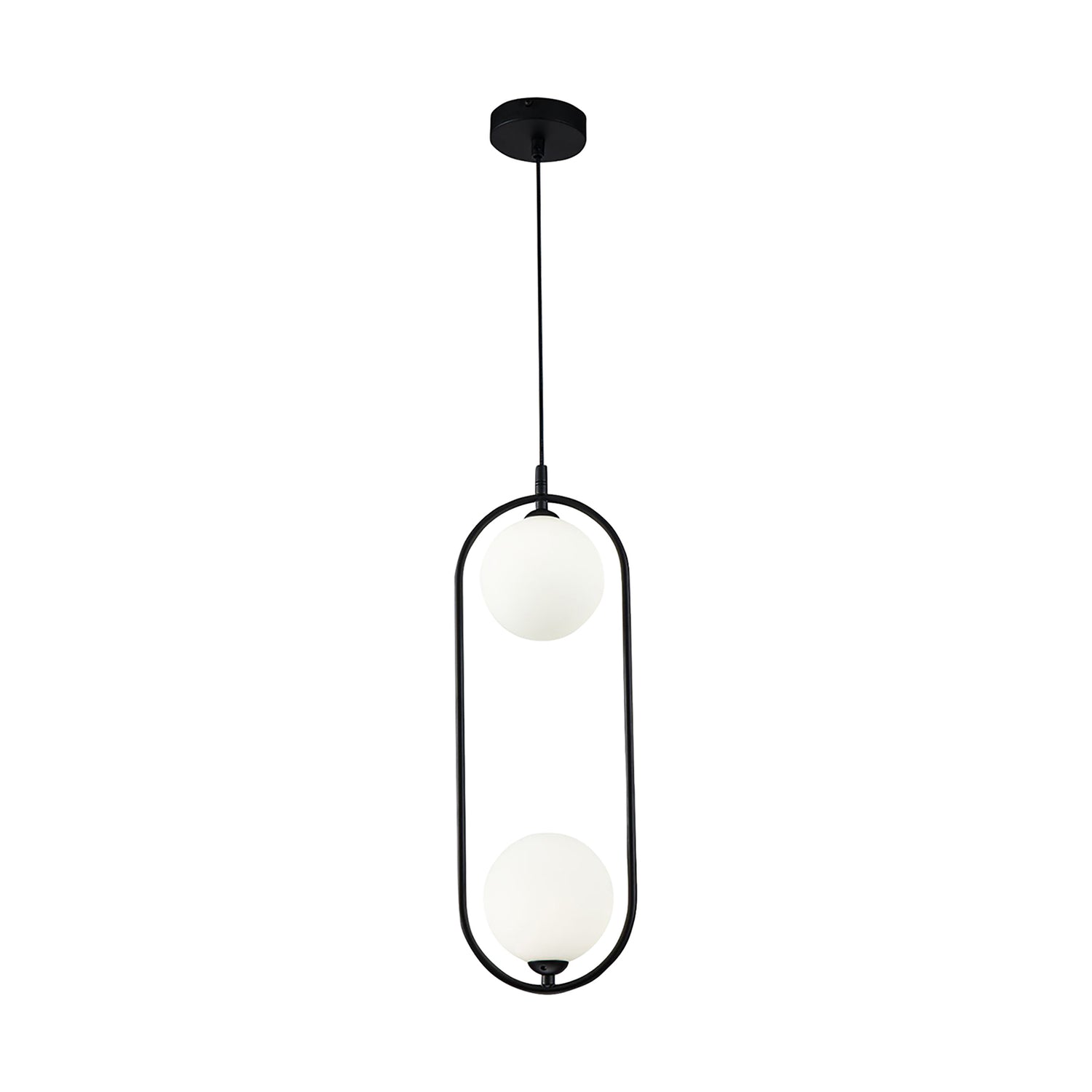 B-Ware Maytoni Hängeleuchte Pendelleuchte Ring Schwarz Glaslampe 2 Flammig G9 Led 48 Cm - 4251110085968