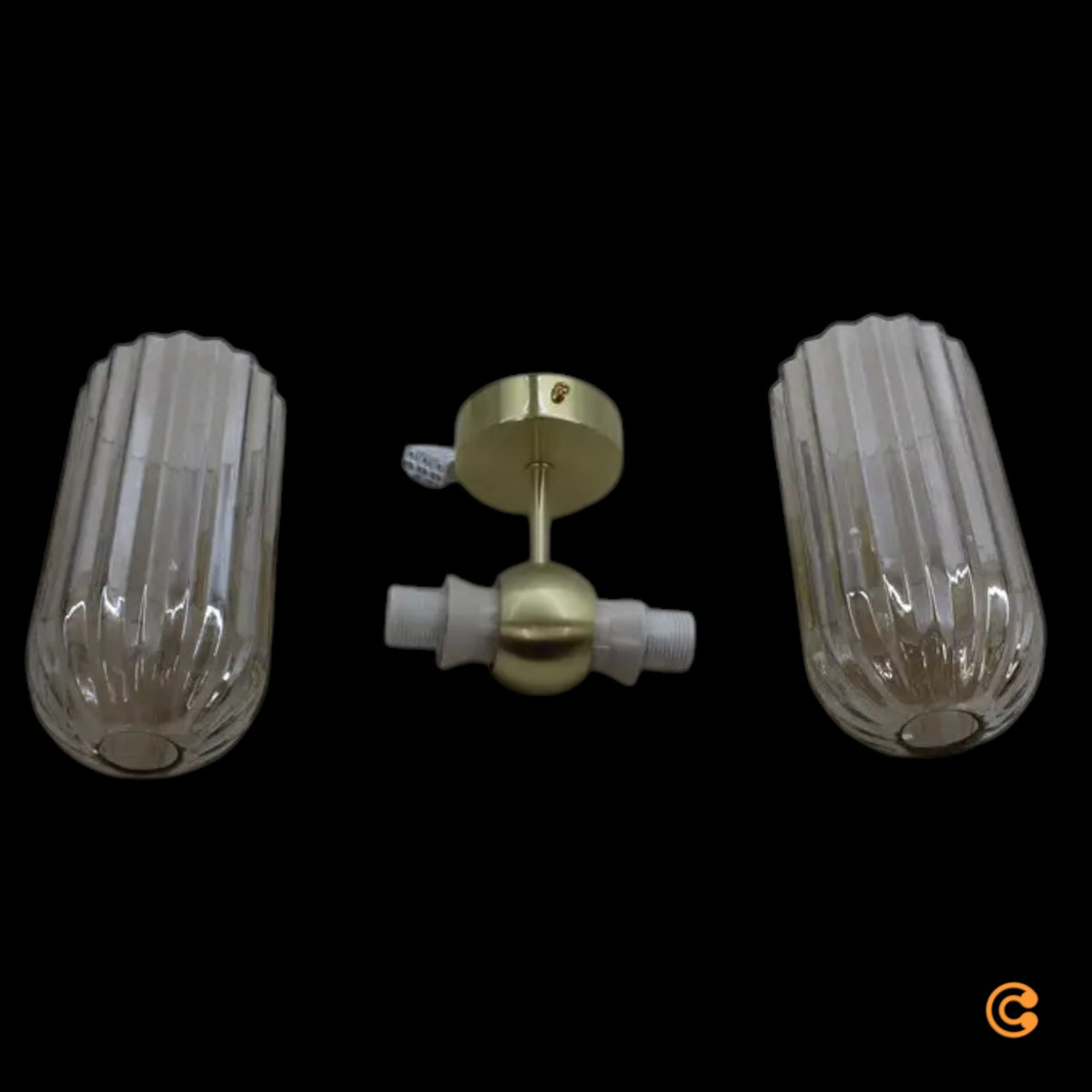Maytoni Wandleuchte Wandlampe Antic 2-flg Glas gold bernstein SIEHE TEXT/FOTO - 4099776006305