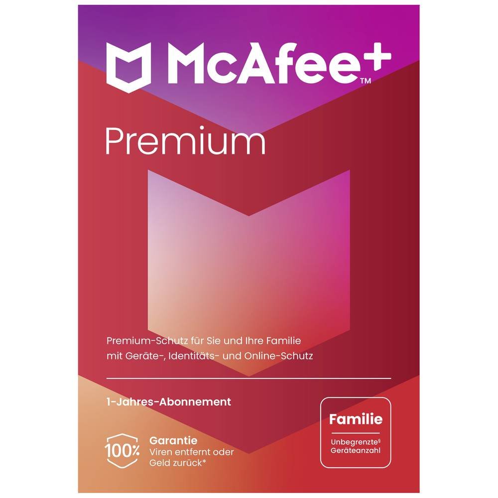 Mc Afee Premium Family Jahreslizenz Antivirus Software Windows Mac Android I Os B-Ware - 731944748528