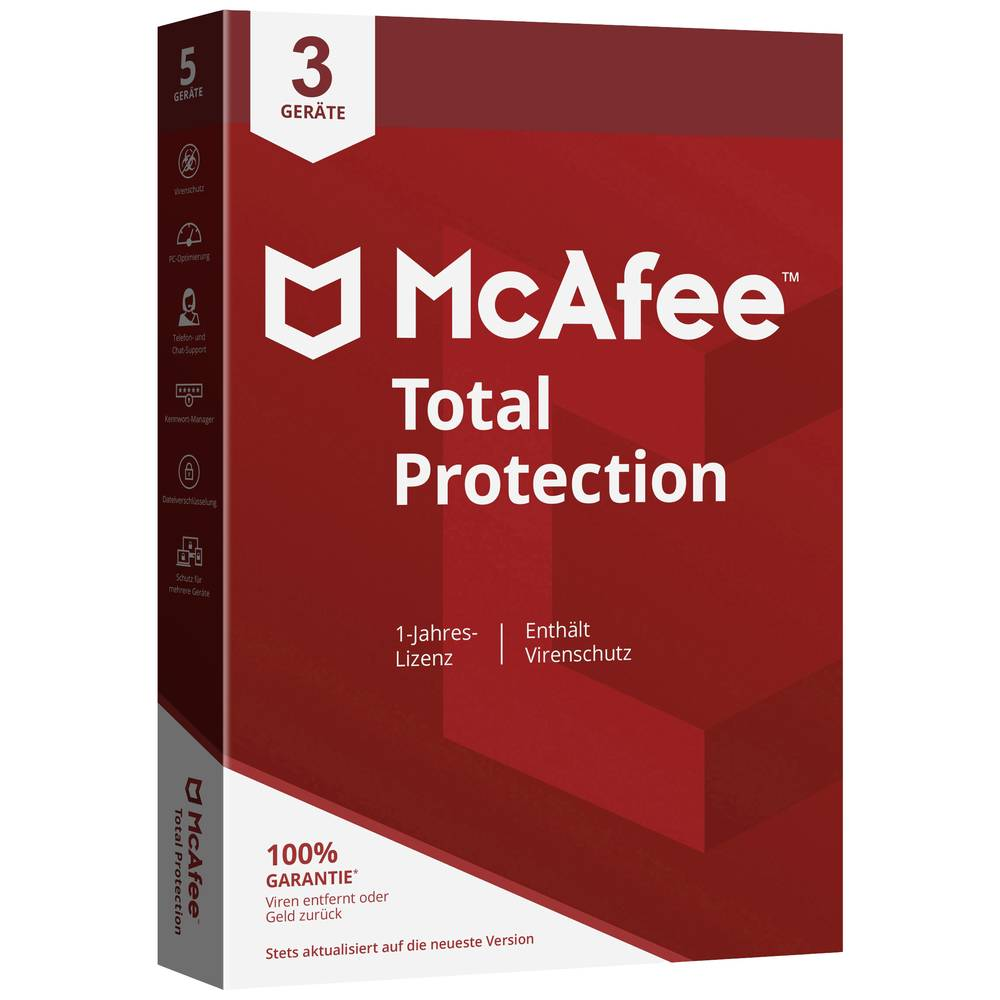 Mc Afee Total Protection Jahreslizenz Antivirus Software Windows Mac Android I Os B-Ware
