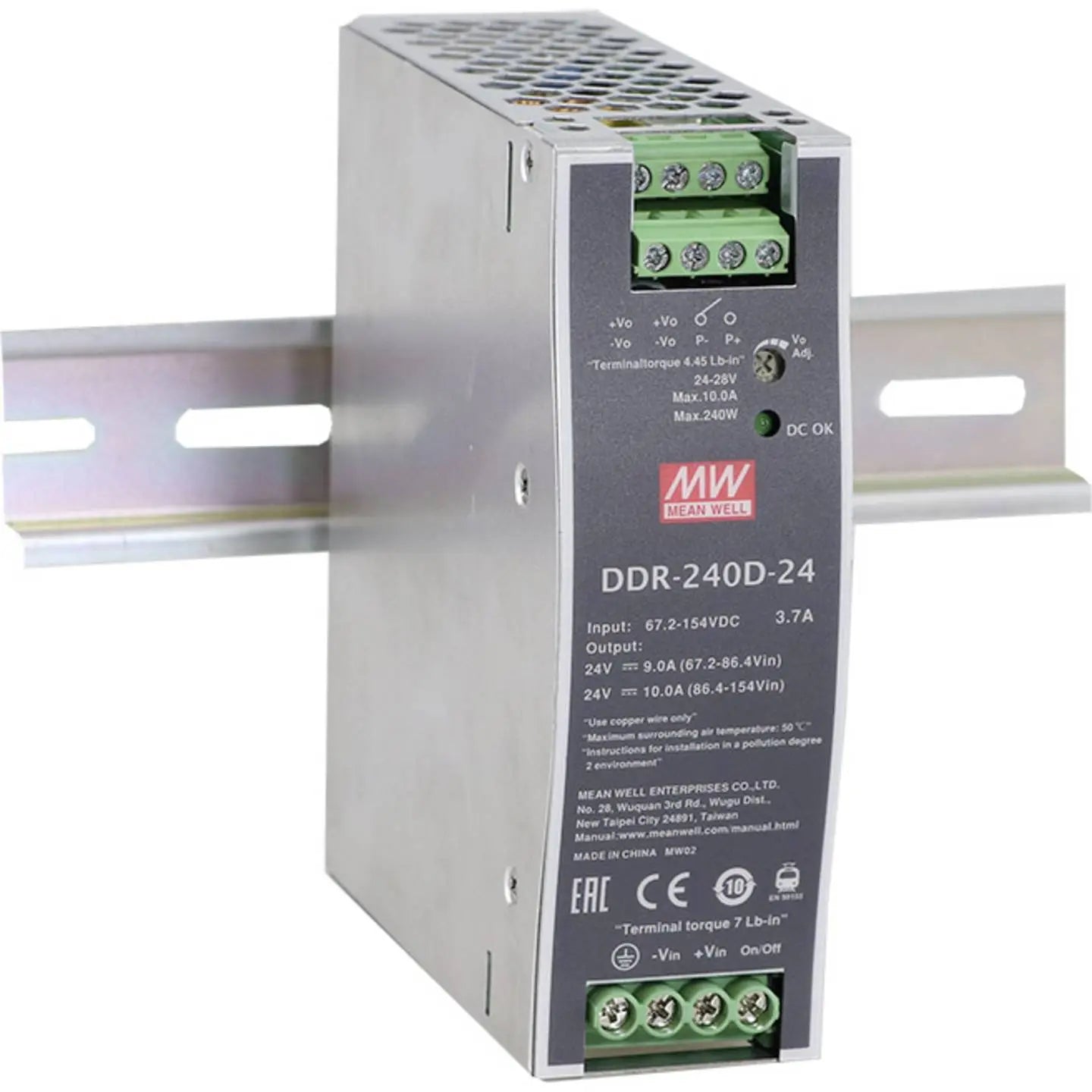 B-Ware Mean Well Hutschienenwandler Dc/Dc Konverter 24 V 10 A 240 W Ddr 240 B 24 - 4711287423135