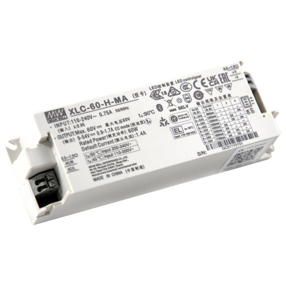 MEAN WELL LED Konverter Netzteil Matter CV Push Dimm 60W 12V 5A Schutzklasse II - 4021087106153
