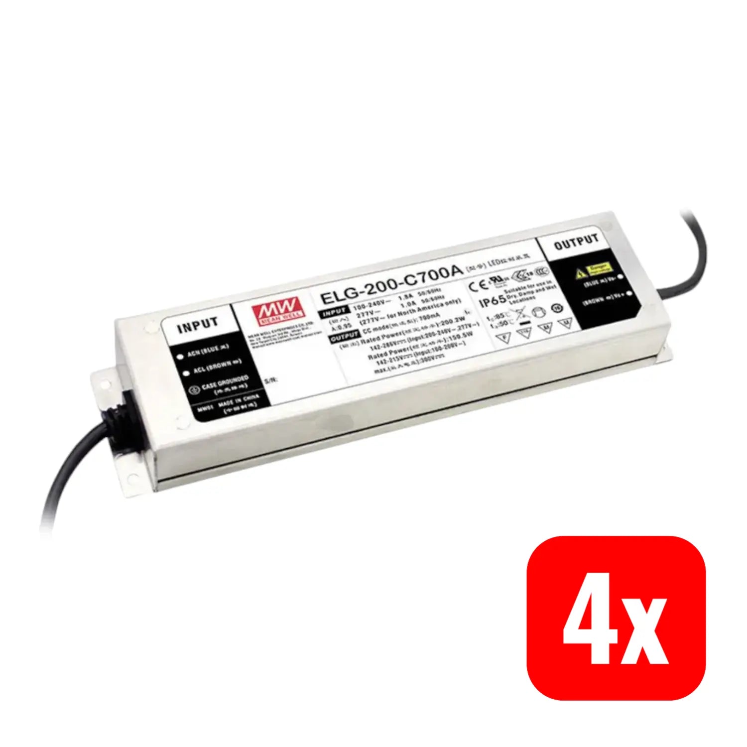 B-Ware Mean Well Led Treiber Elg Netzteil Konstantstrom Dali Ip67 Metall 230 V 4 Stück - 4021087045551