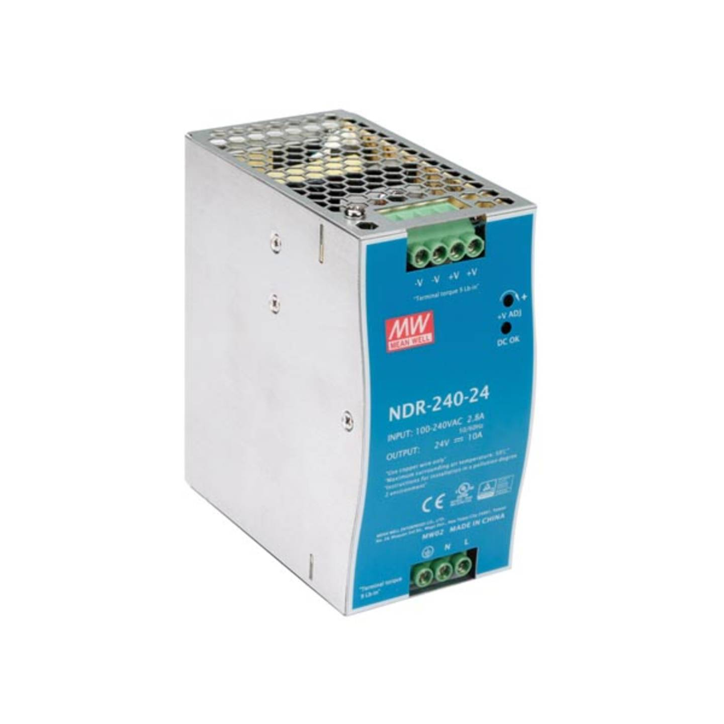 B-Ware Mean Well Netzteil Snt Din Schiene Ndr 240 24 240 W Schaltnetzteil 2 Stück - 4711287422282
