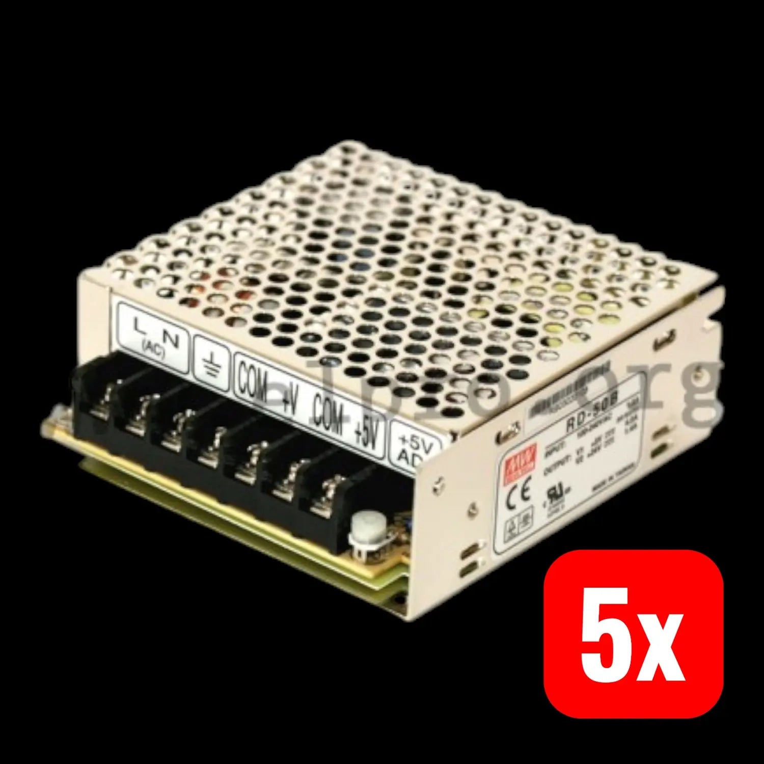 B-Ware Mean Well Netzteile Der Serie Rd 50 Snt Case 53 W +5/+24 V 2 Phaseneingang 5 Stück - 4711287433974