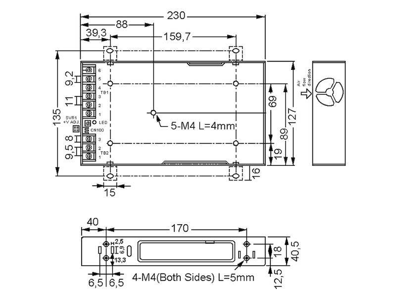 B-Ware Mean Well Rsp 500 4 4 V/Dc 90 A 360 W Schaltnetzteil Konstantspannungsnetzteil