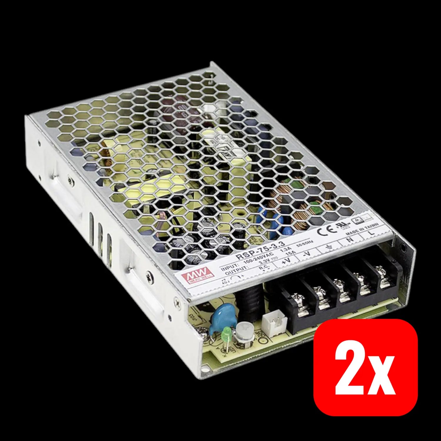 B-Ware Mean Well Rsp 75 7.5 Ac/Dc Netzteilbaustein Geschlossen 15 A 49 W 3.3 V/Dc 2 Stück - 4021087013598
