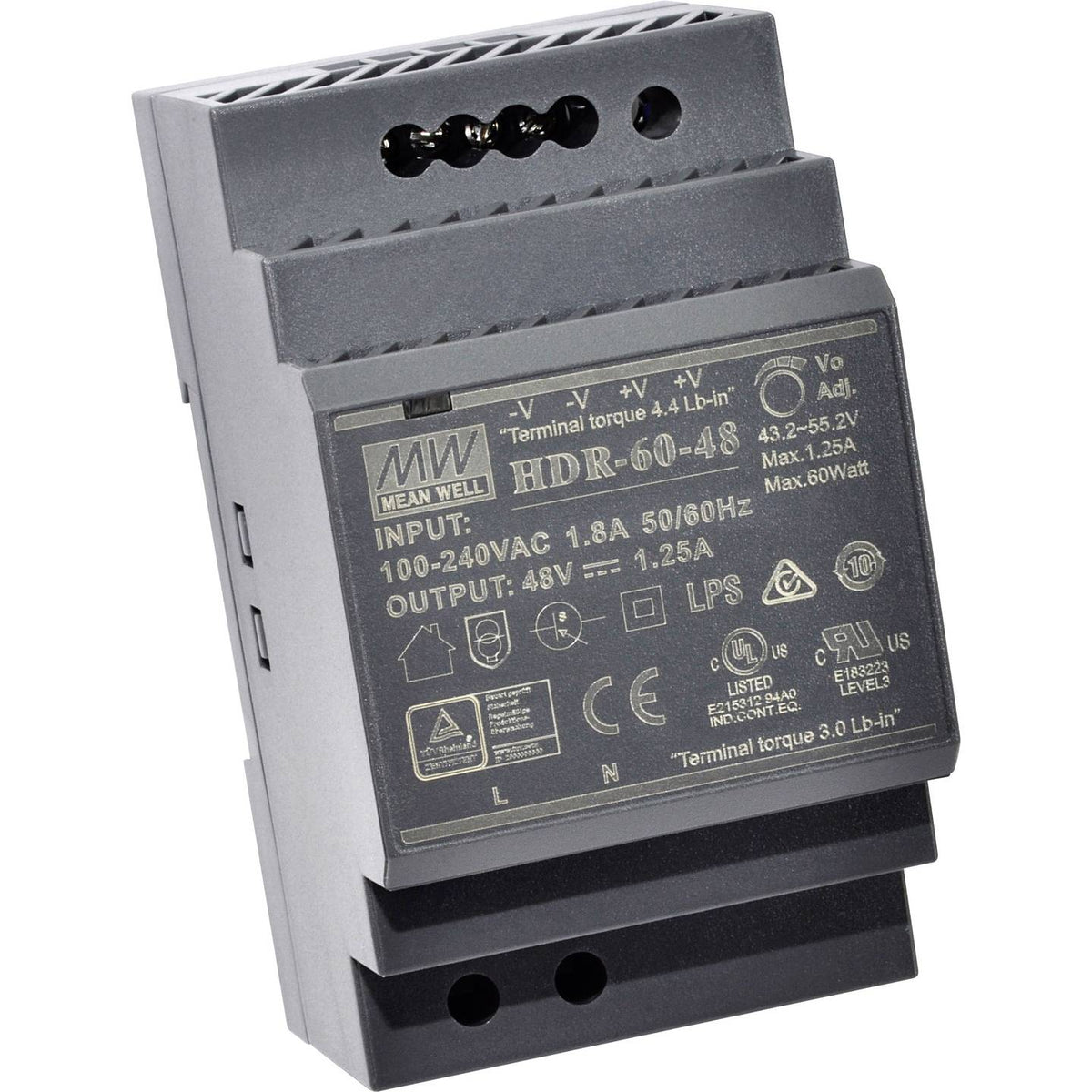 Mean Well Schaltnetzteil DIN-Schiene Netzteil Stromversorgung 60W 48V 1 25A - 4711287421759