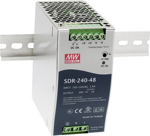 B-Ware Mean Well Sdr 240 48 Hutschienen Netzteil 48 V/Dc 5 A 240 W Anzahl Netzteil