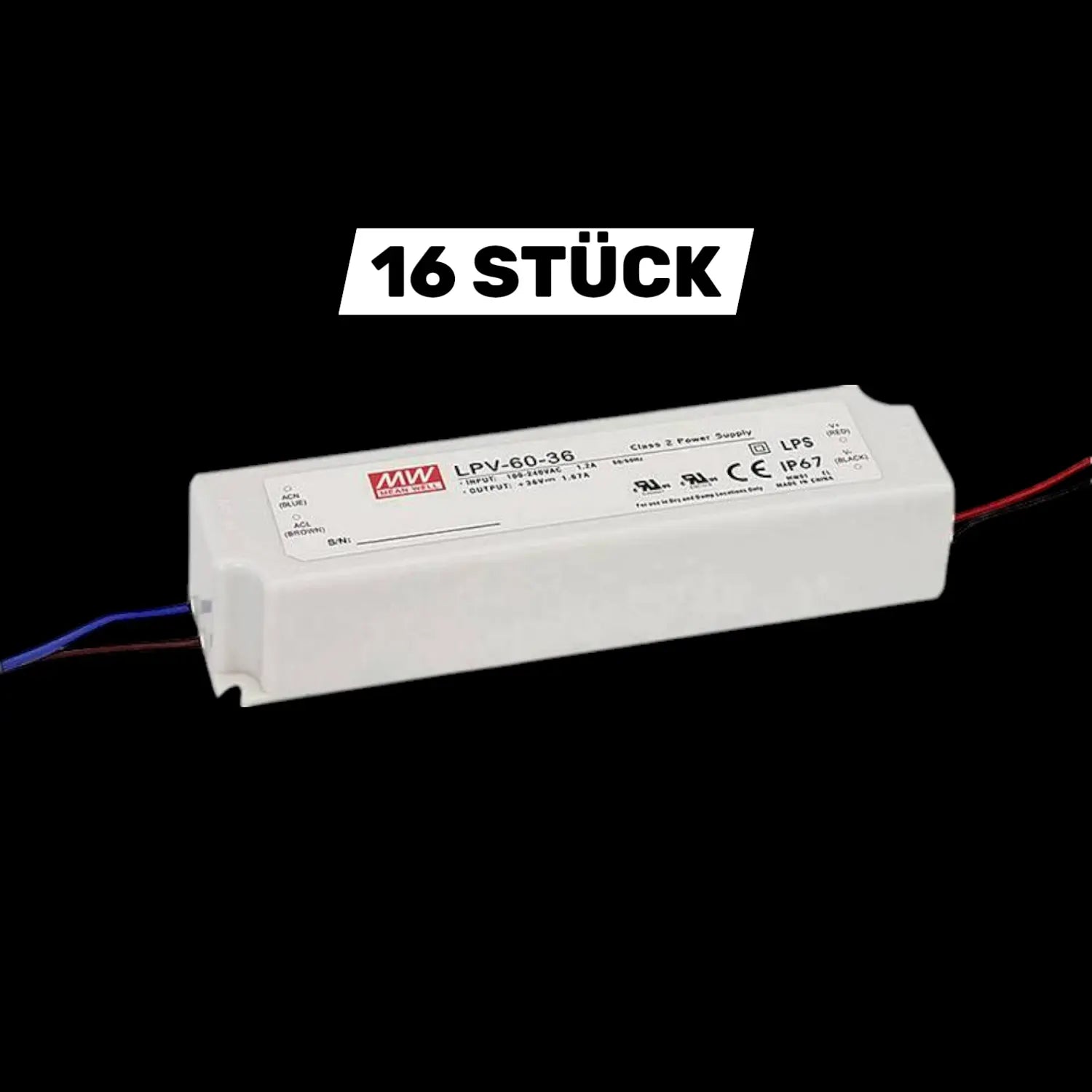 B-Ware Mean Well   Lpv 60 12 Led Treiber, Led Trafo Konstantspannung 60 W 6 Stück - 4021087006873