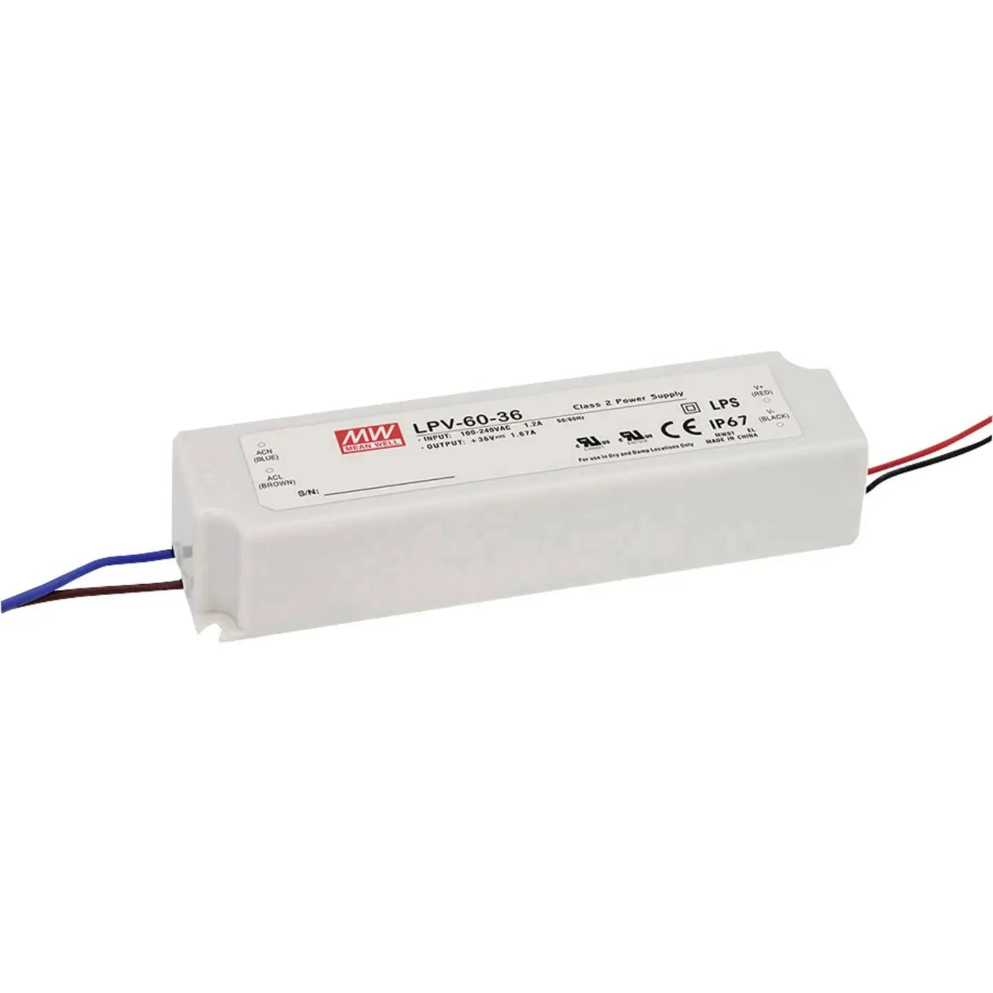 B-Ware Mean Well Led Trafo Netzteil Konstantspannung Class2 Ip67 60 W 24 V 2 Stück - 4711287455723