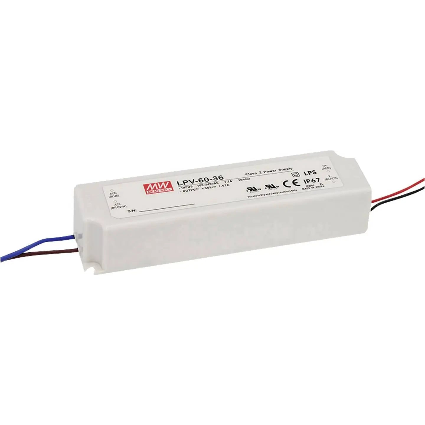 B-Ware Mean Well Led Trafo Netzteil Konstantspannung Class2 Ip67 60 W 24 V 2 Stück - 4711287455723