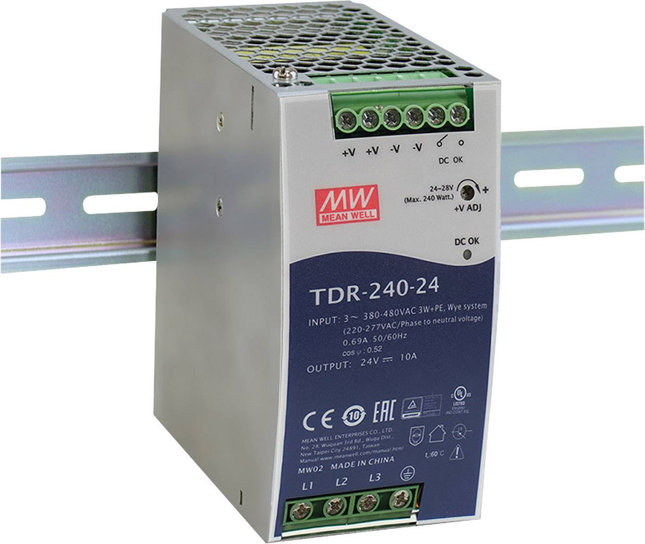 Mean Well Tdr 240 24 Hutschienen Netzteil Netzteil Din Rail 24 V/Dc 10 A 240 159 B-Ware
