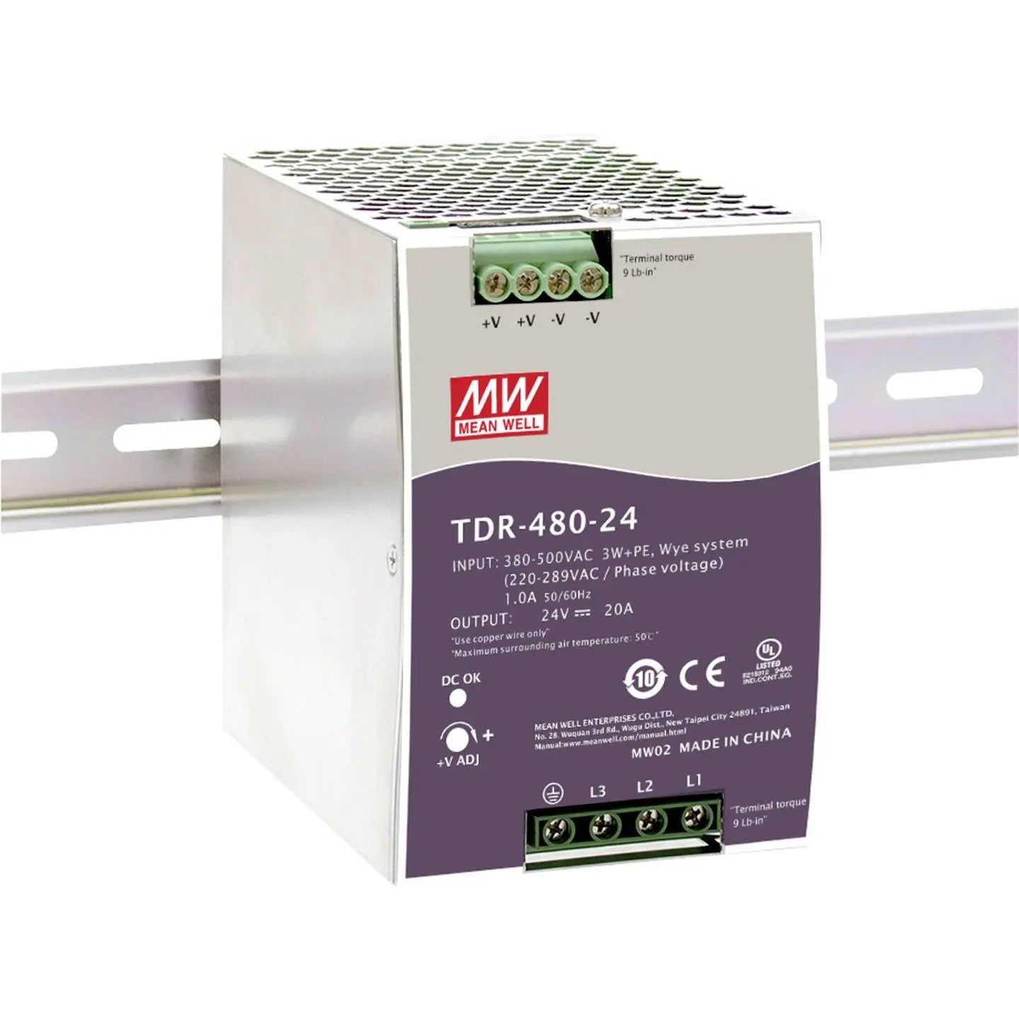 B-Ware Mean Well Netzteil Strom Hutschienen Netzgerät Tdr 480 W 48 V Din Schiene 4 Stück - 4711287422497