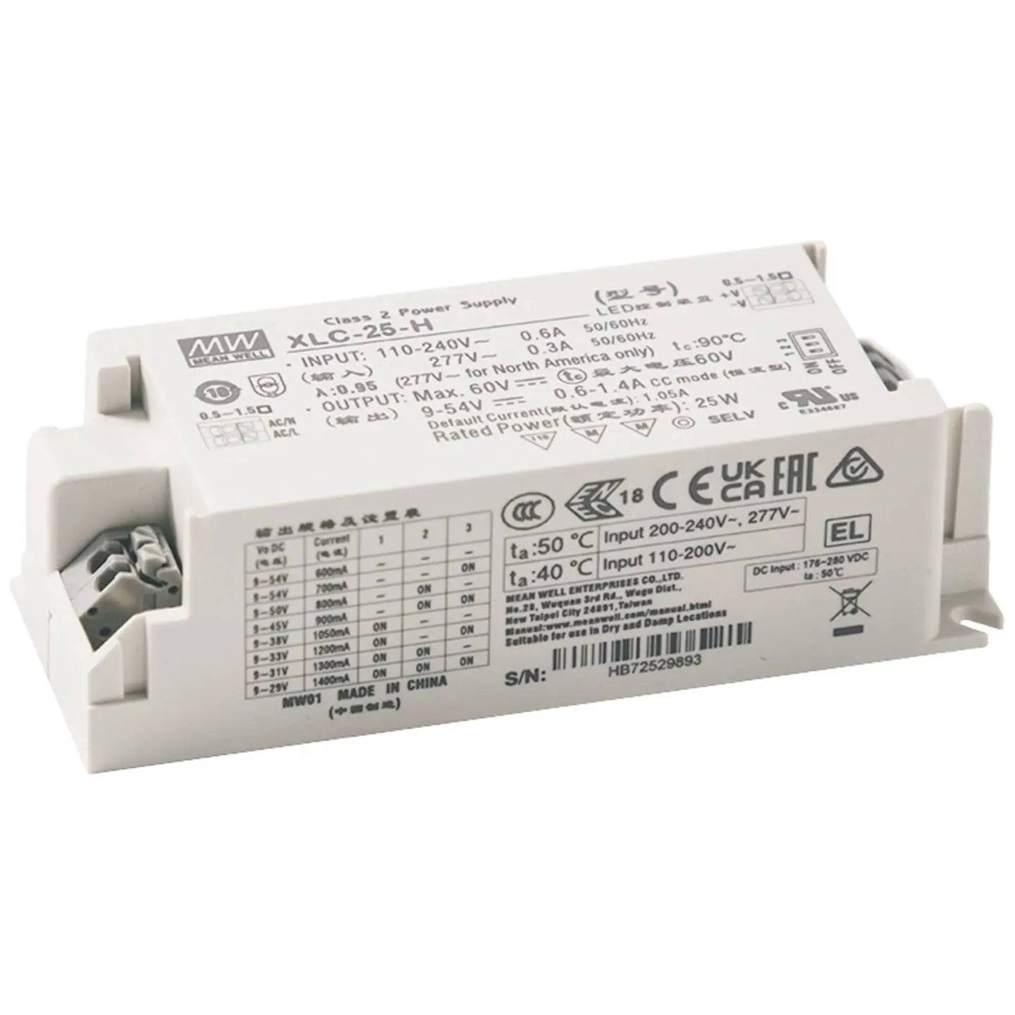 B-Ware Mean Well Led Treiber Stromversorgung Notlichtbetriebsgerät Nfc Flickerfrei 25 W - 4021087098588