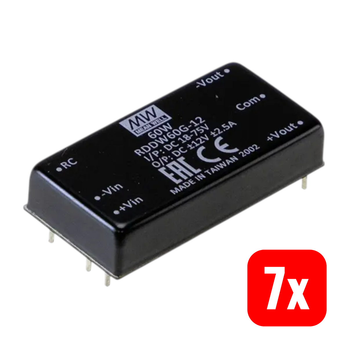 Mean Well Wandler Konverter RDDW60F15 DC Print Stromversorgung Modul 7 STÜCK - 4021087075206