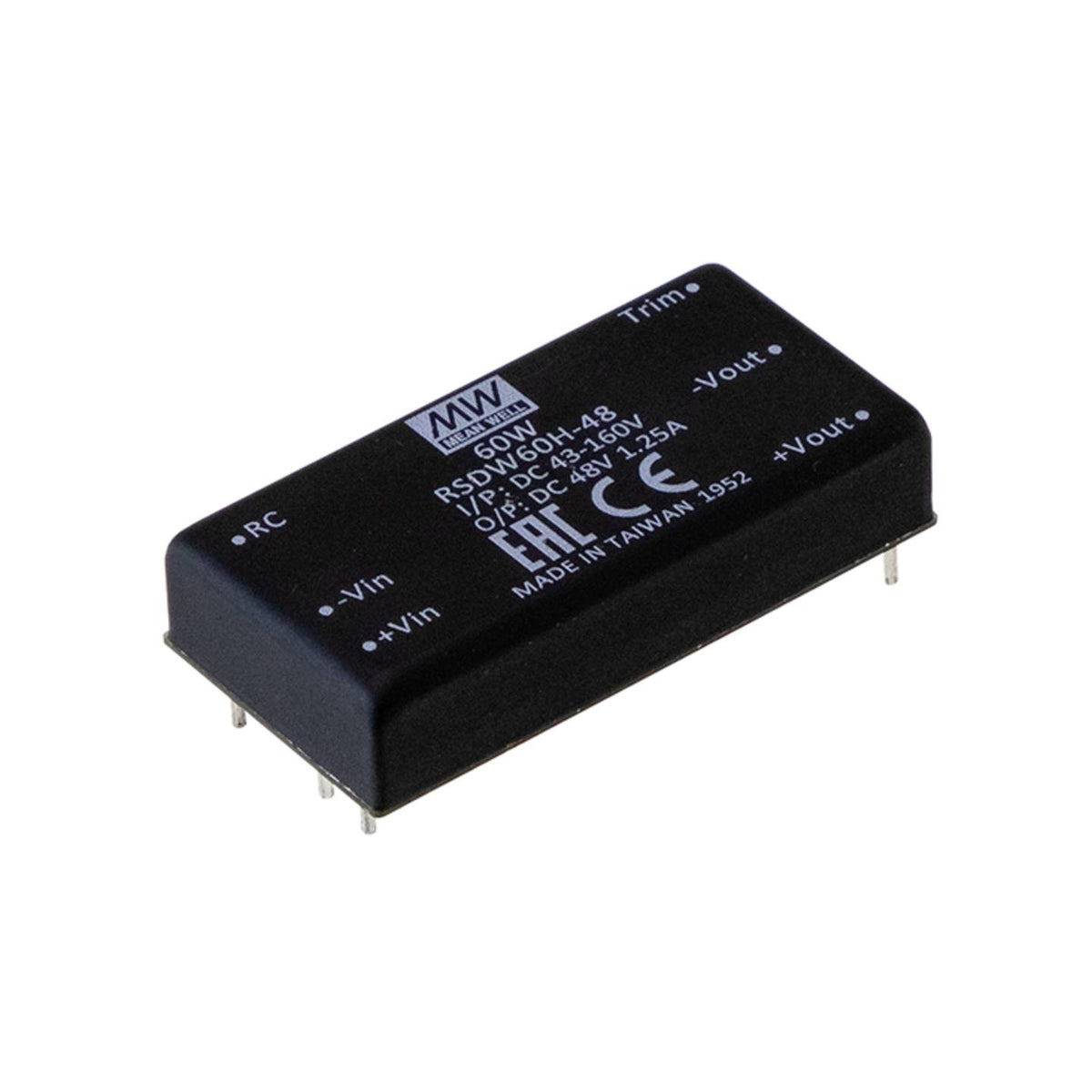 MeanWell RSDW60 DC/DC-Wandler Stromversorgung Modul 60W 1 Ausgang 12V Print - 4021087074520