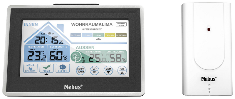 B-Ware Mebus 01026 01026 Funk Wetterstation Wettermessgerät Wetterstation Kleingerät - 4007218010261