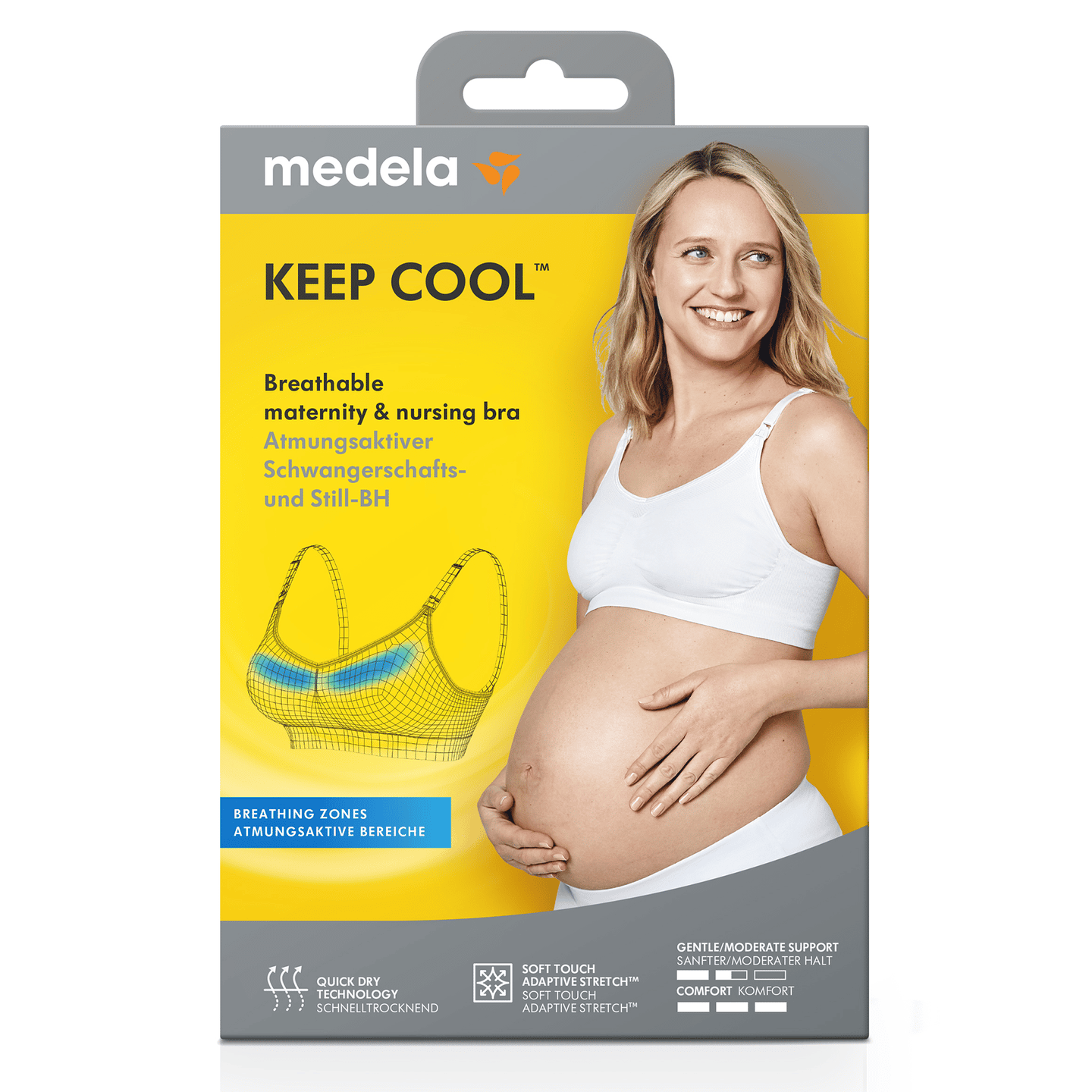 Medela Still Bh Bustier Schwangerschaft Stillzeit Weiß Keep Cool Gr M B-Ware